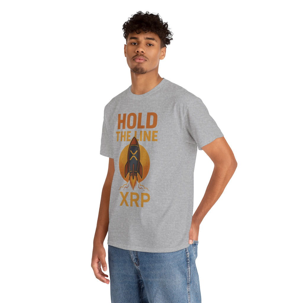 XRP Hold The Line Rocket Tee — Crypto Investor T‑Shirt
