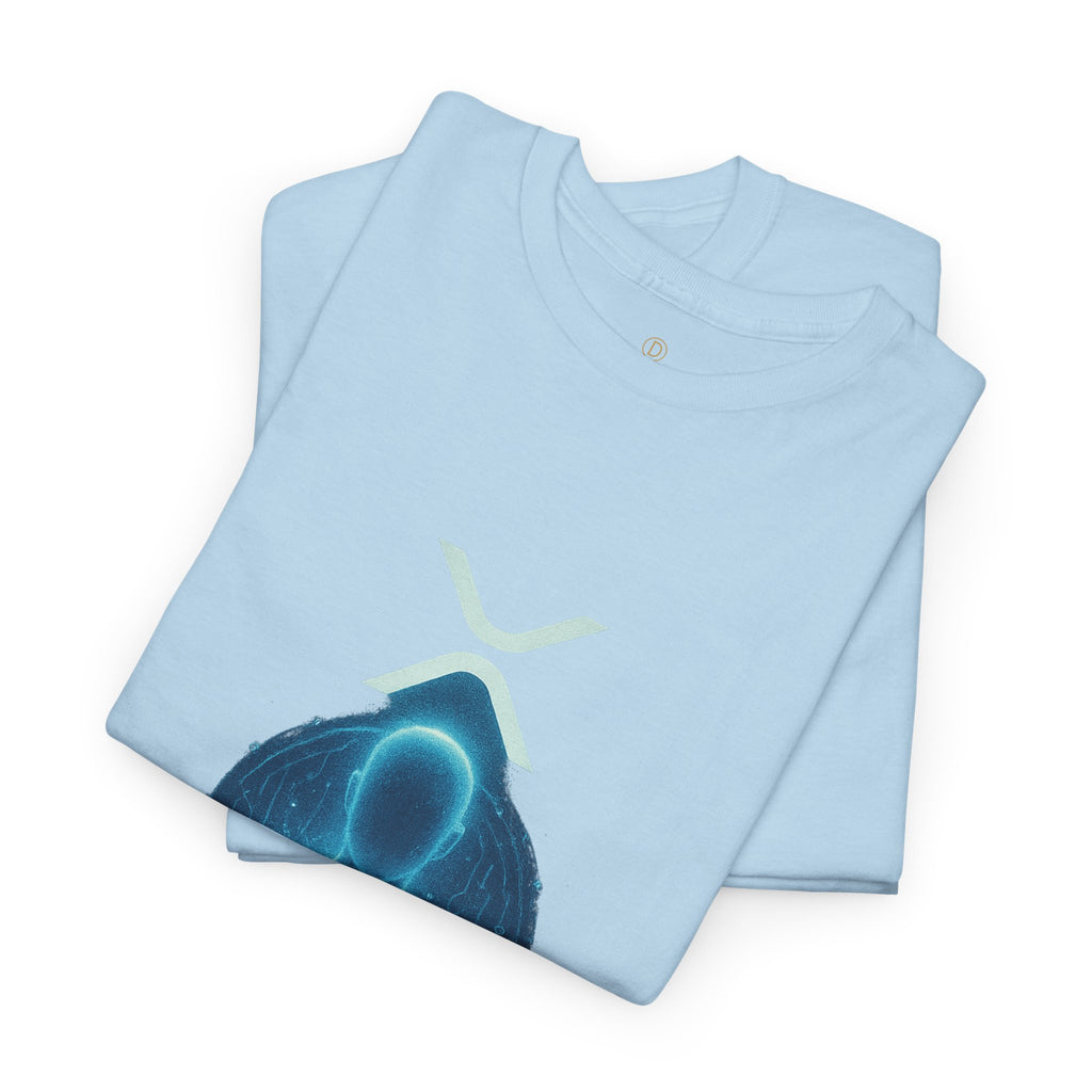 Digital Deity T‑Shirt — Futuristic Neon Tech Hoodie Tee