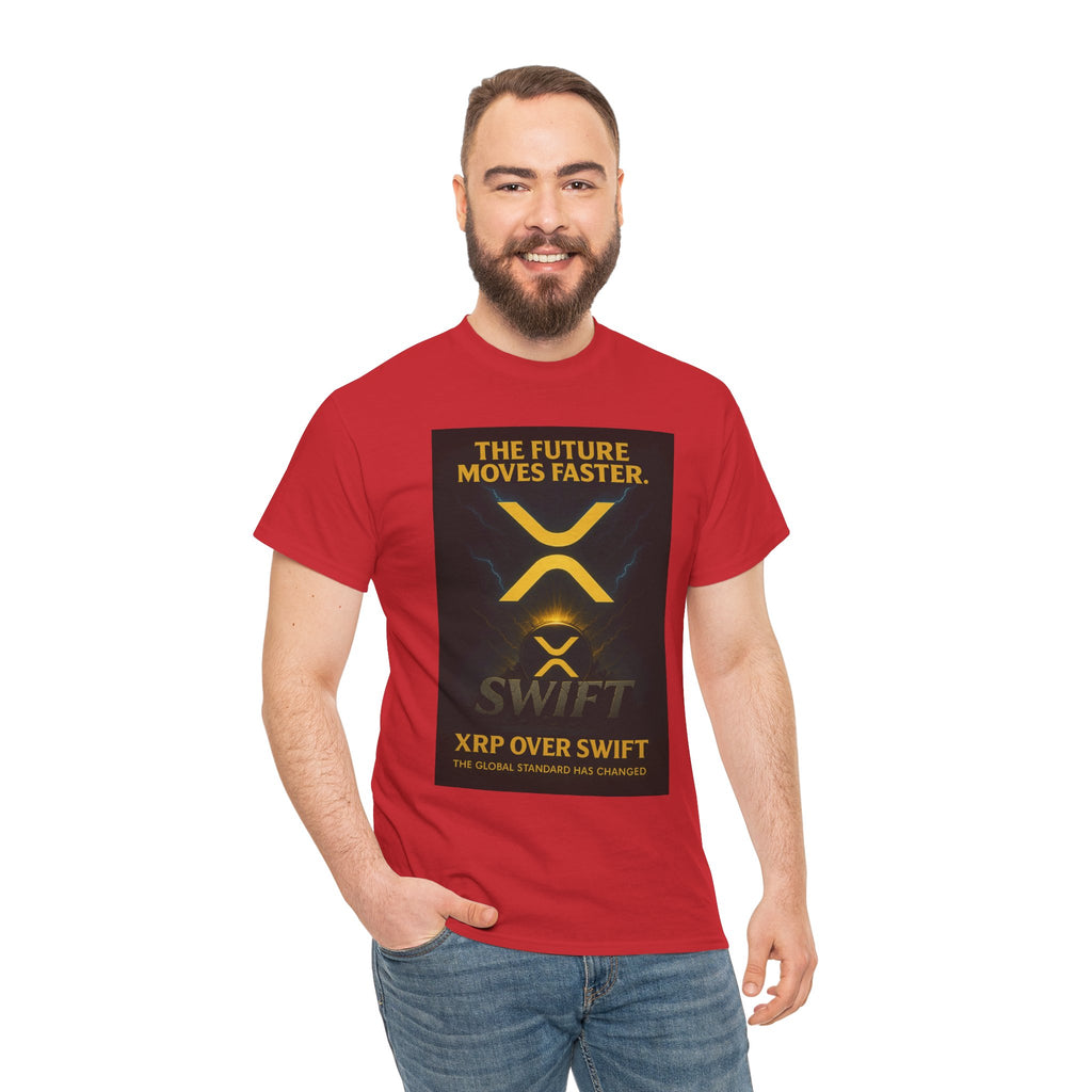 XRP Swift Crypto T-Shirt — “The Future Moves Faster” XRP Over Swift Tee