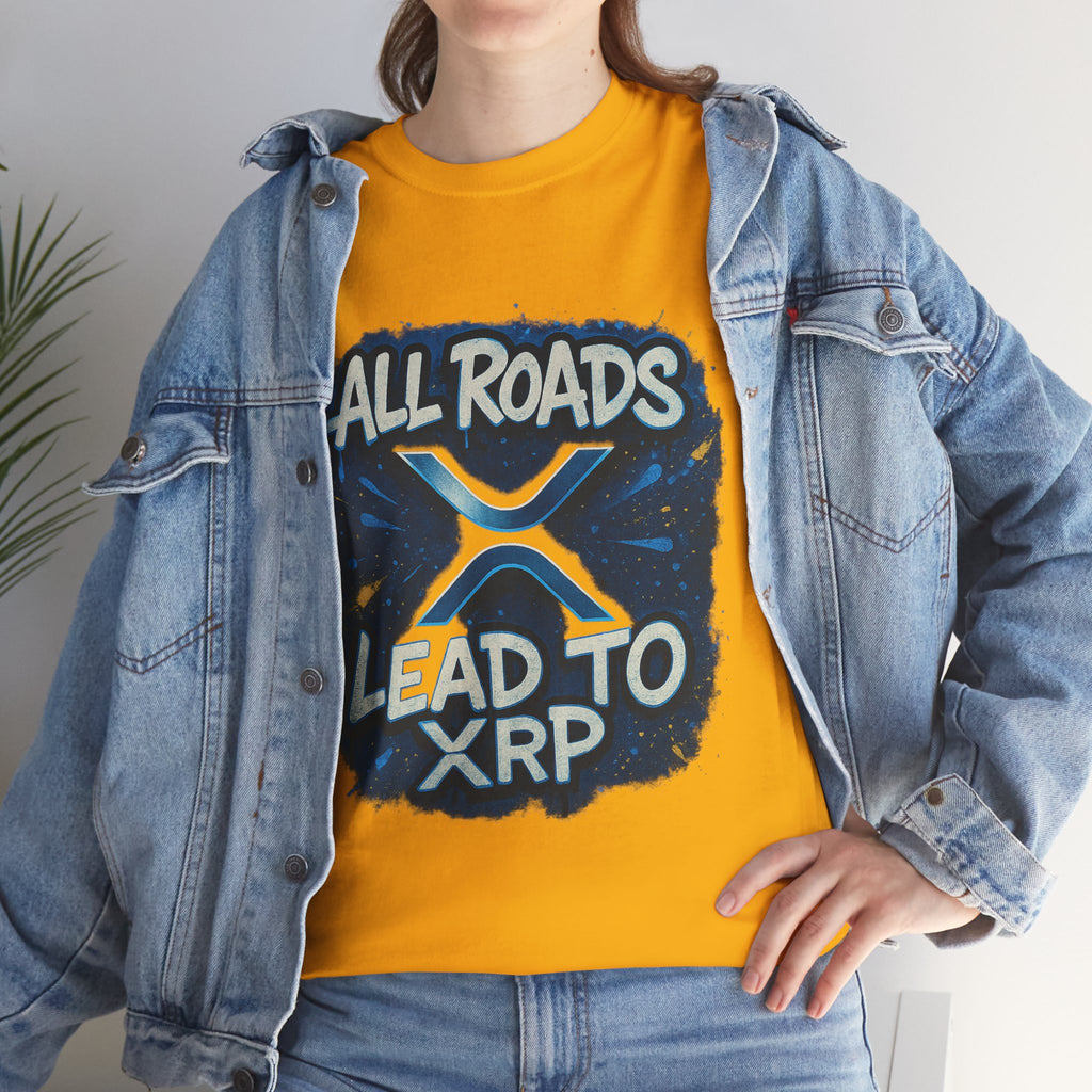 XRP Crypto T-Shirt — "All Roads Lead to XRP" Graphic Tee