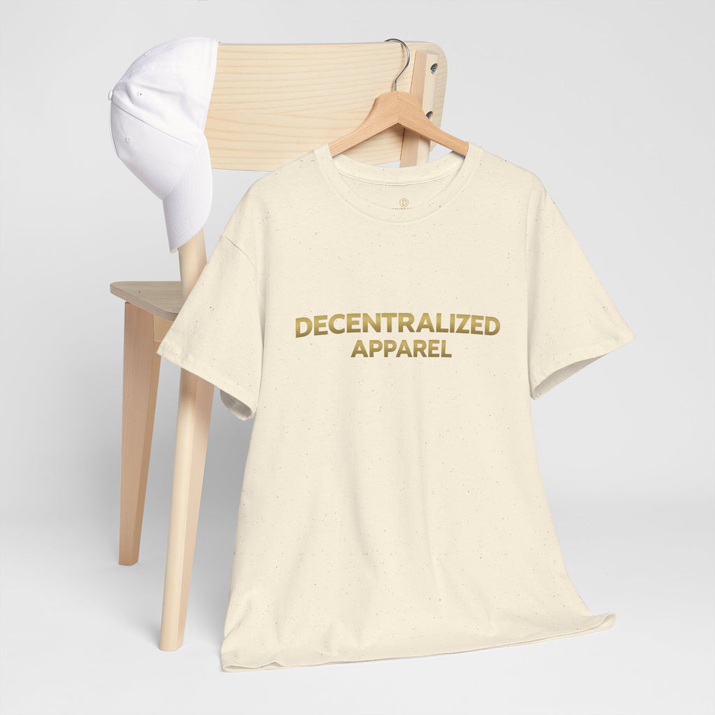 Decentralized Apparel T‑Shirt — Minimal Gold Logo Tee