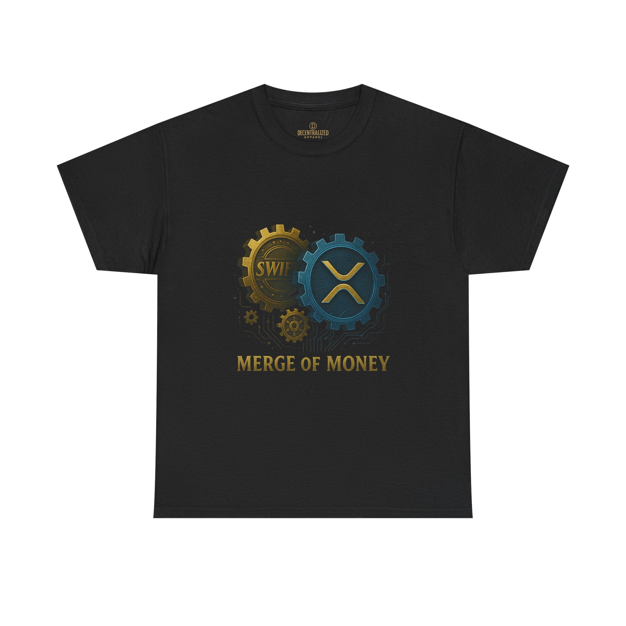 Merge of Money Tee - Cryptocurrency Gears XRP & SWI Crypto T-Shirt