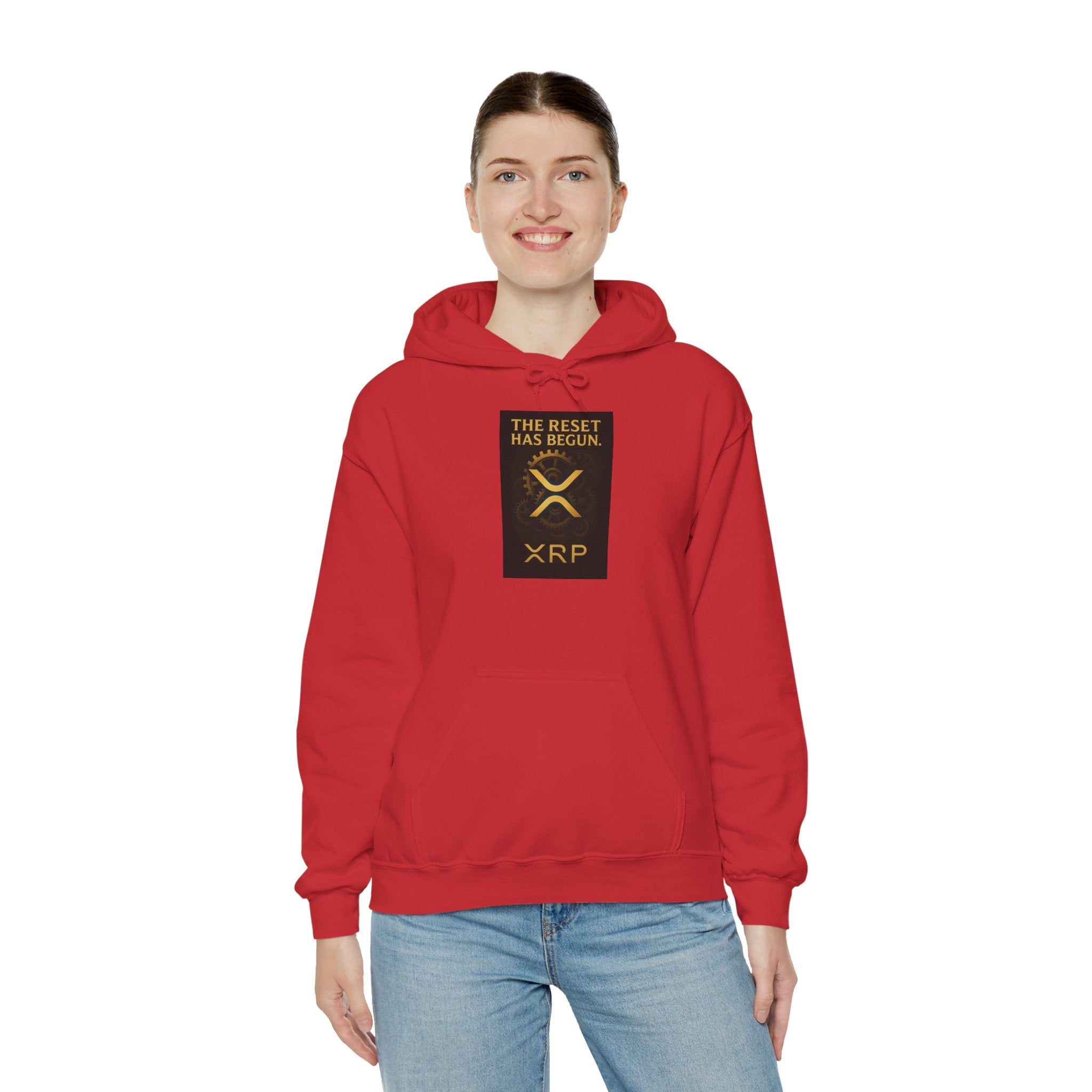 XRP Hoodie — "The Reset Has Begun" Crypto Logo Pullover