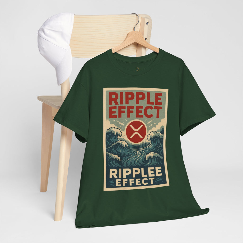 Ripple Effect Tee — Vintage Wave XRP Crypto Graphic T-Shirt