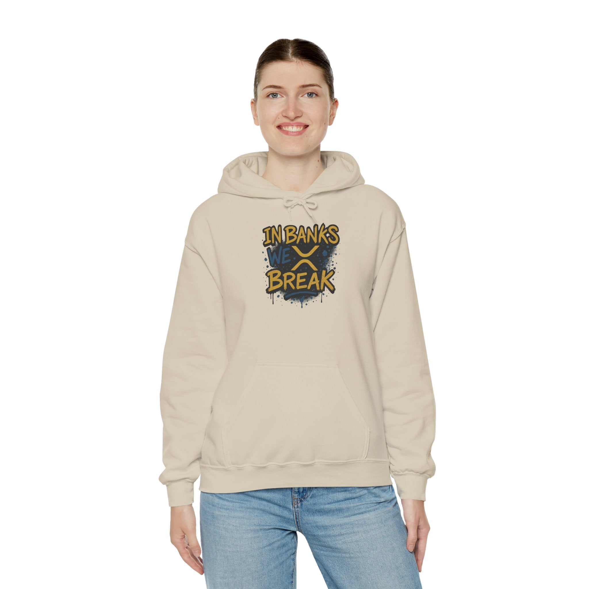 In Banks We Break Hoodie — Streetwear Graffiti Hoodie for Urban Style