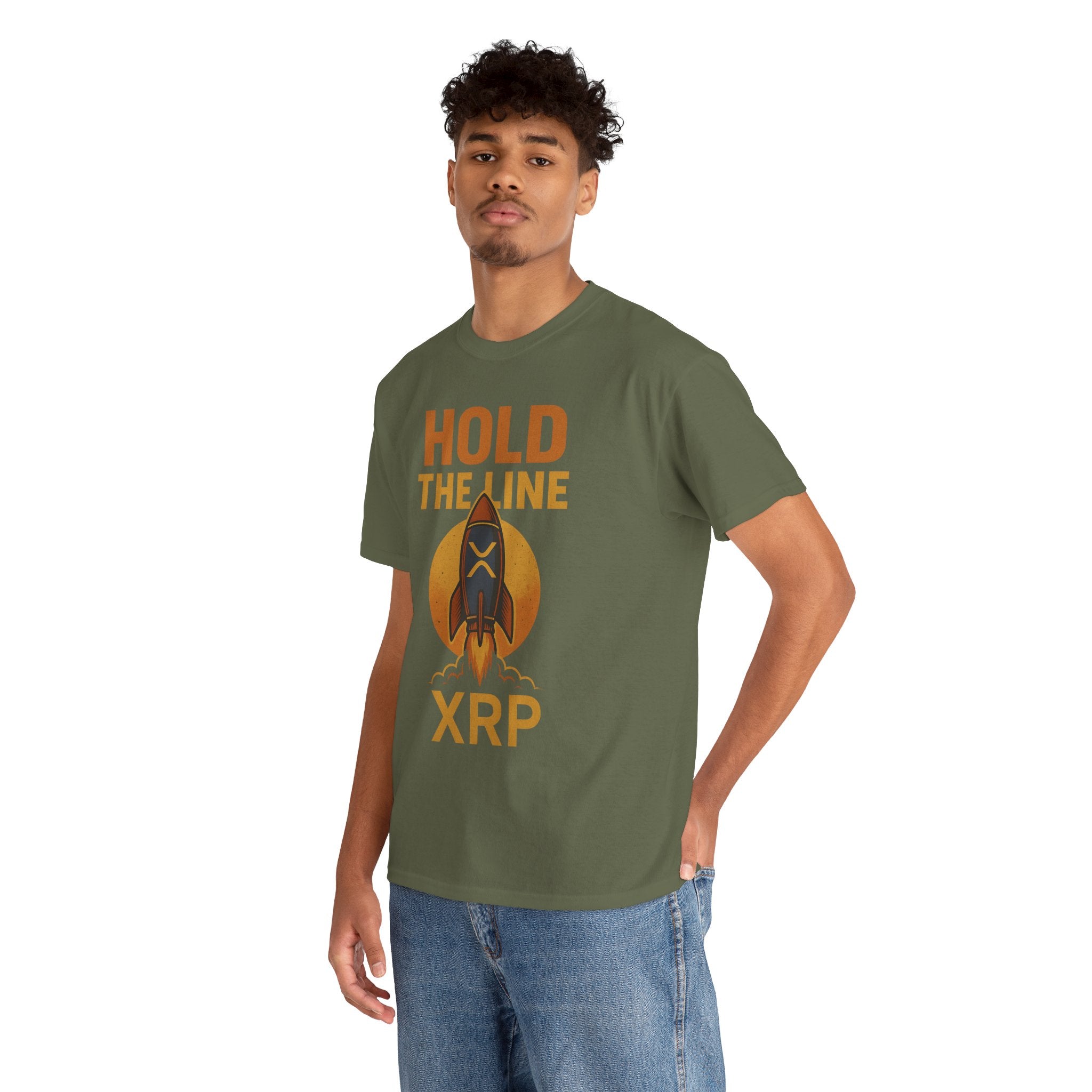 XRP Hold The Line Rocket Tee — Crypto Investor T‑Shirt
