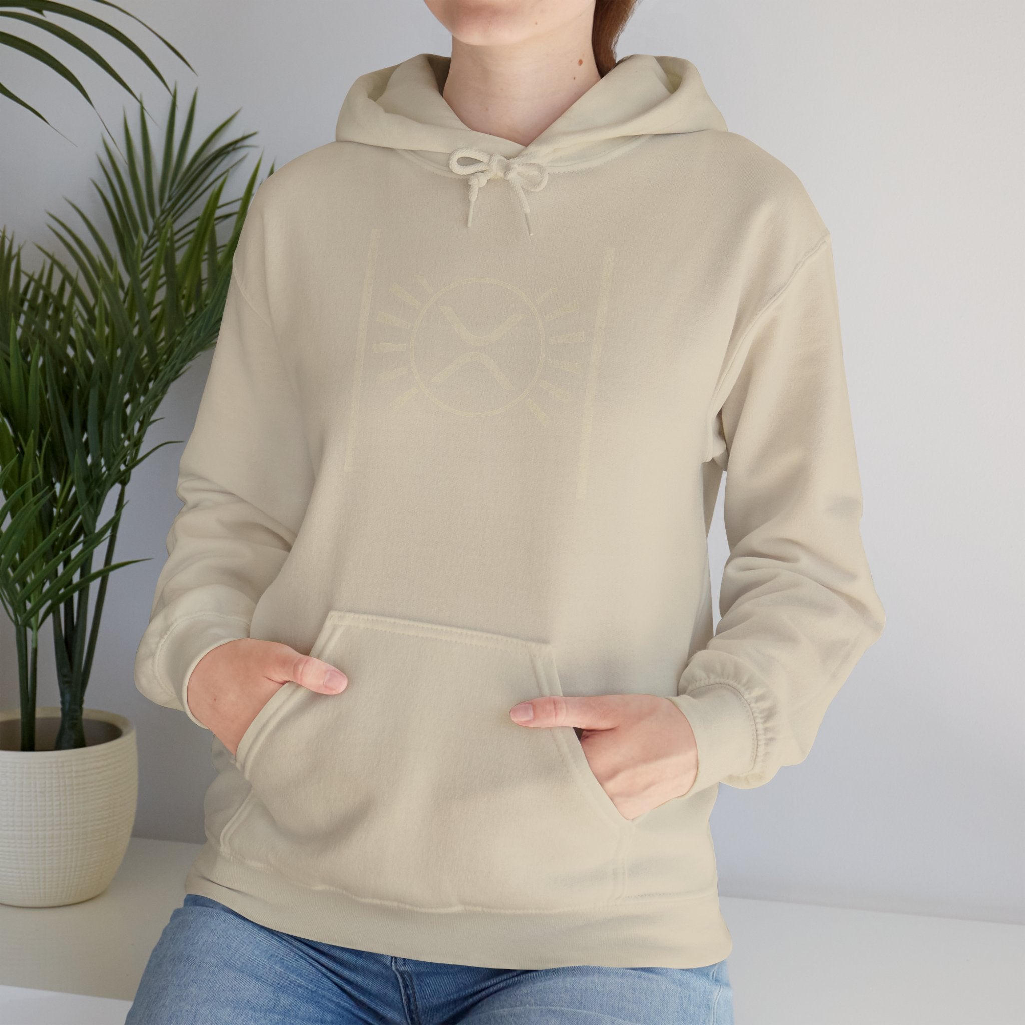 XRP Minimalist Logo Hoodie — Crypto Sun Symbol Sweatshirt