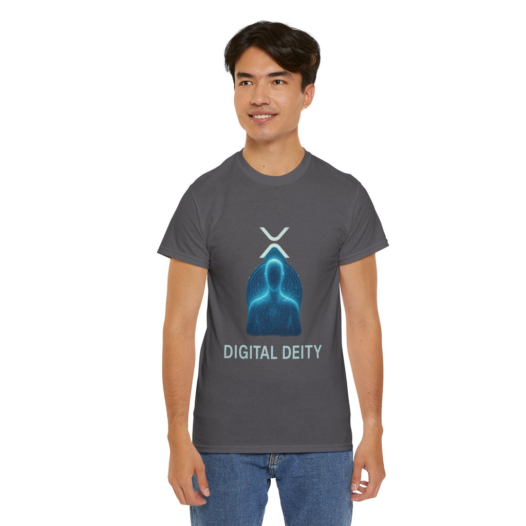 Digital Deity T‑Shirt — Futuristic Neon Tech Hoodie Tee