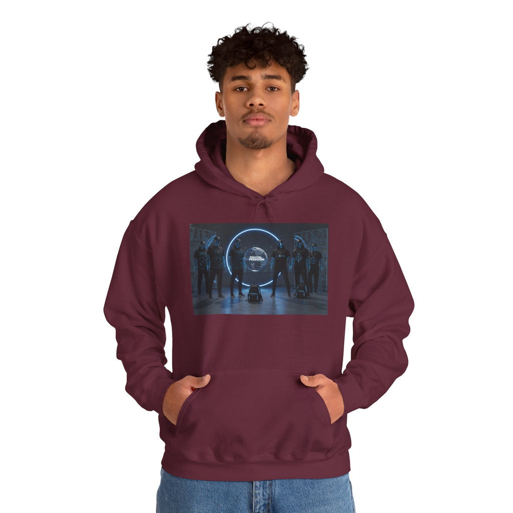 Futuristic Neon Portal Hoodie – Cyberpunk Sci‑Fi Crew Graphic Sweatshirt