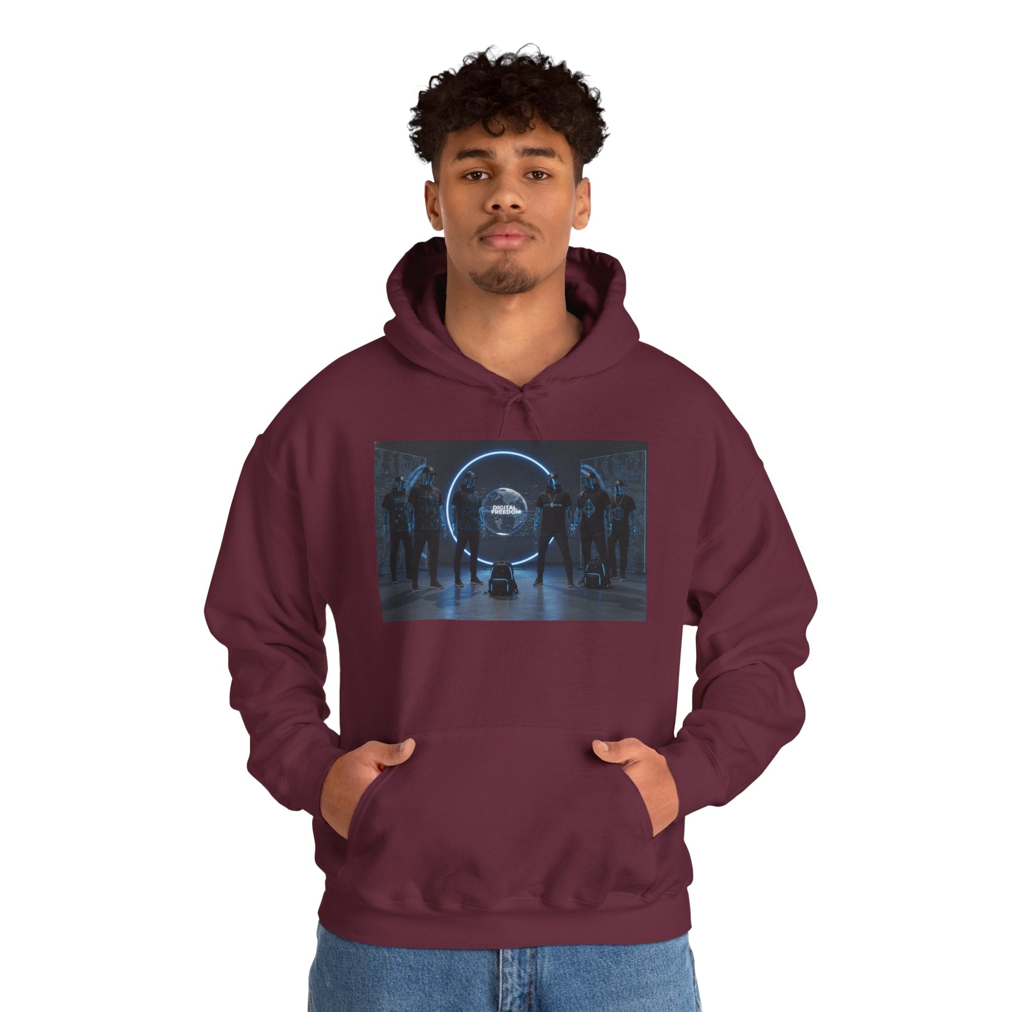 Futuristic Neon Portal Hoodie – Cyberpunk Sci‑Fi Crew Graphic Sweatshirt