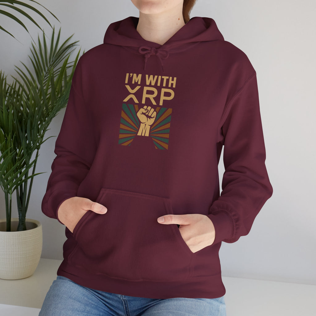 Hoodie — "I'm With XRP" Retro Crypto Graphic Hoodie