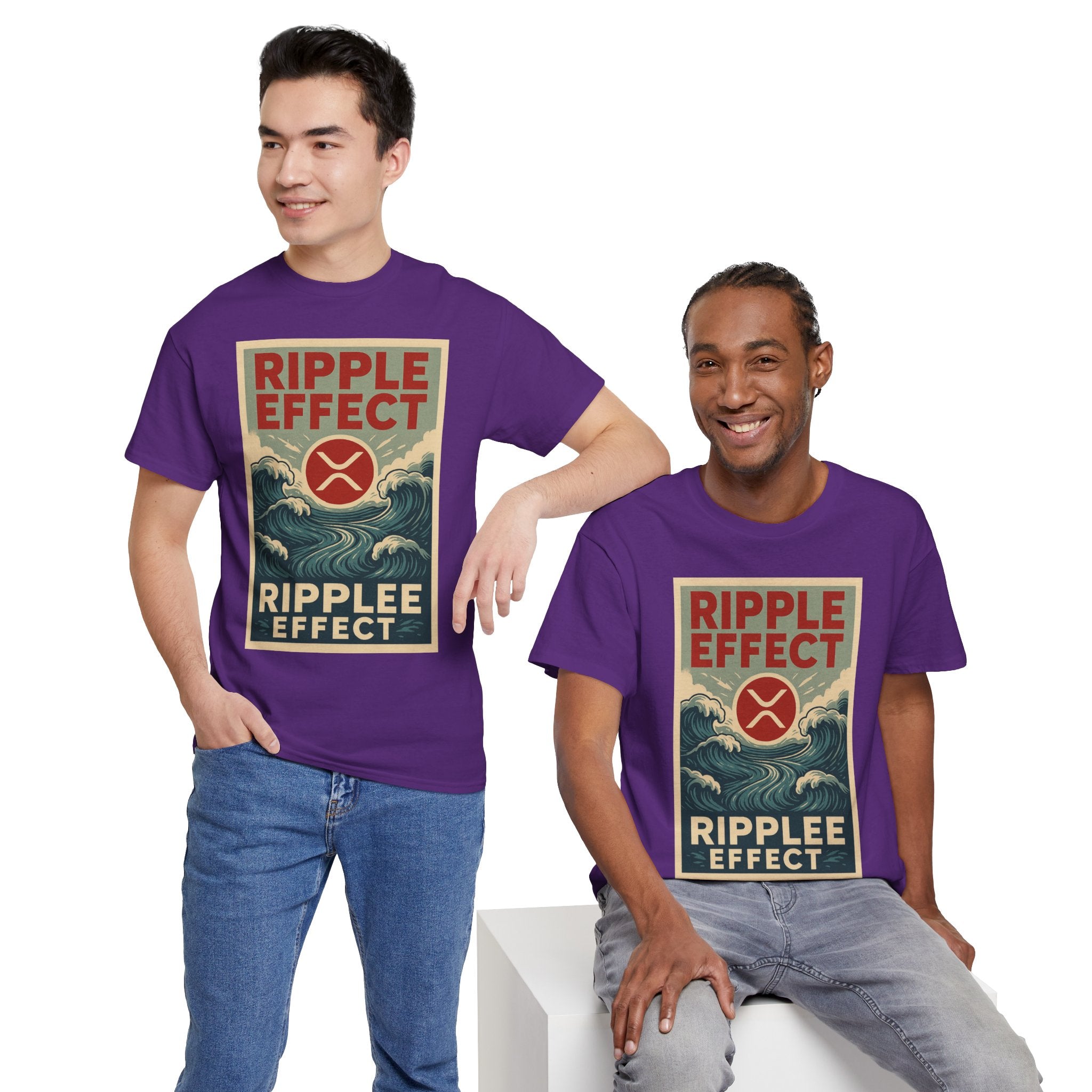 Ripple Effect Tee — Vintage Wave XRP Crypto Graphic T-Shirt