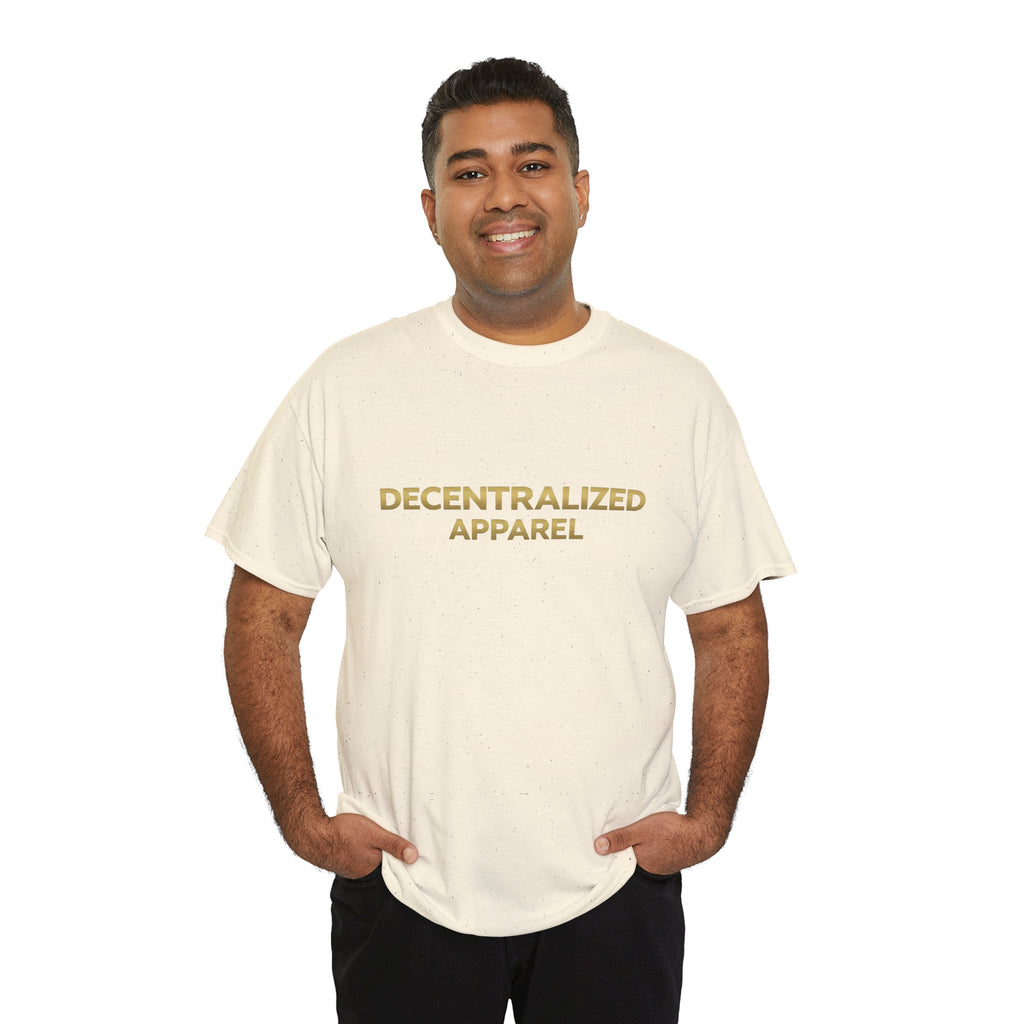 Decentralized Apparel T‑Shirt — Minimal Gold Logo Tee
