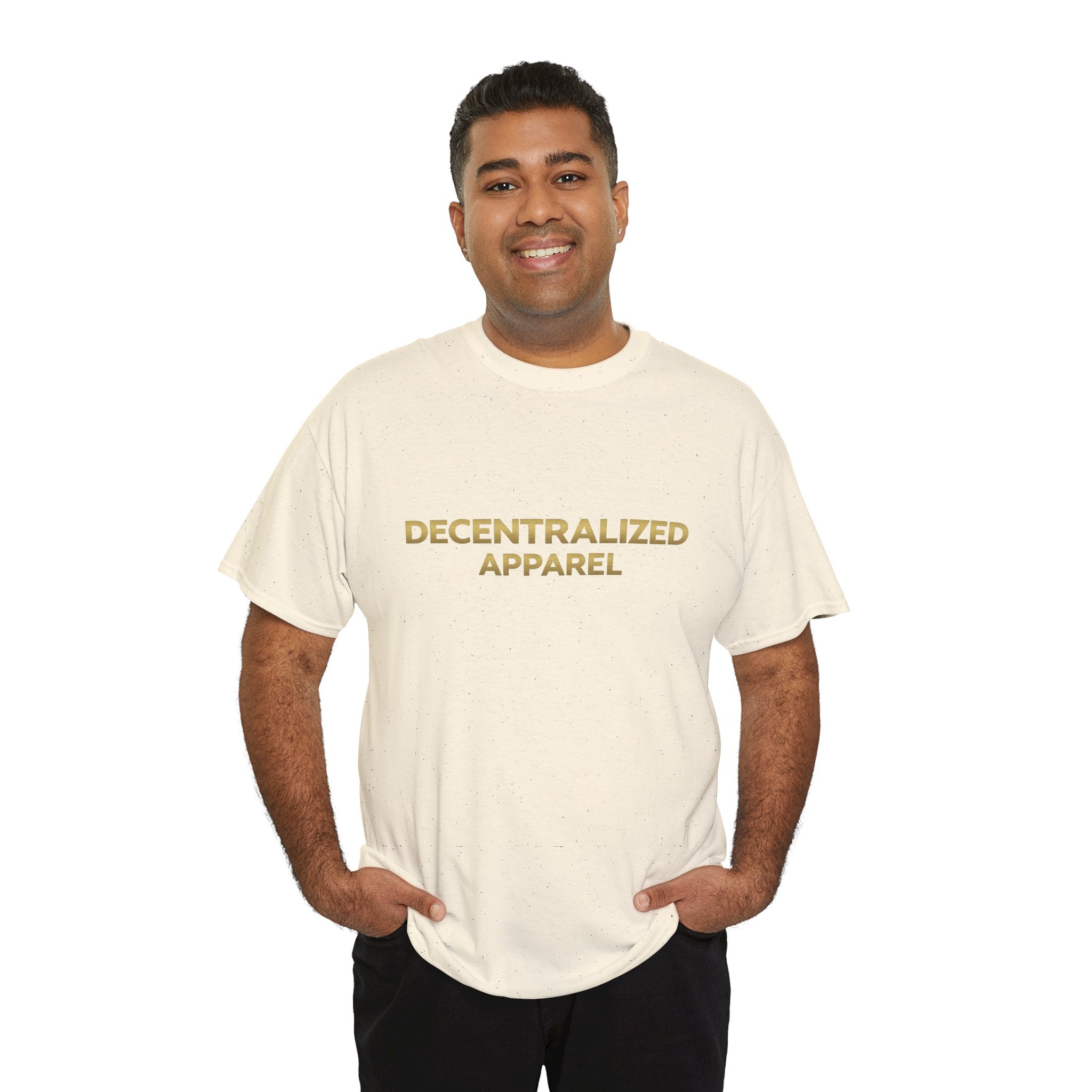 Decentralized Apparel T‑Shirt — Minimal Gold Logo Tee
