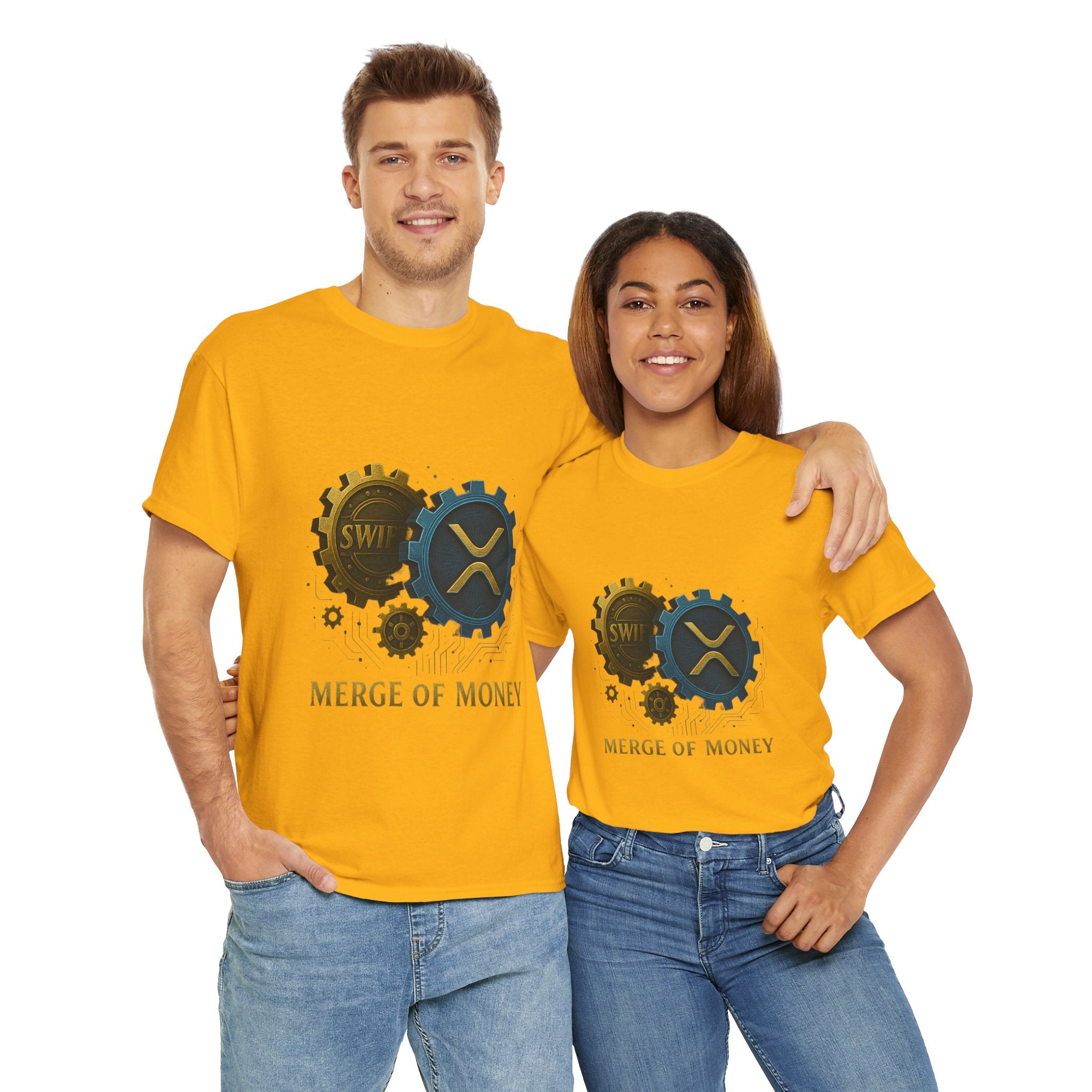 Merge of Money Tee - Cryptocurrency Gears XRP & SWI Crypto T-Shirt