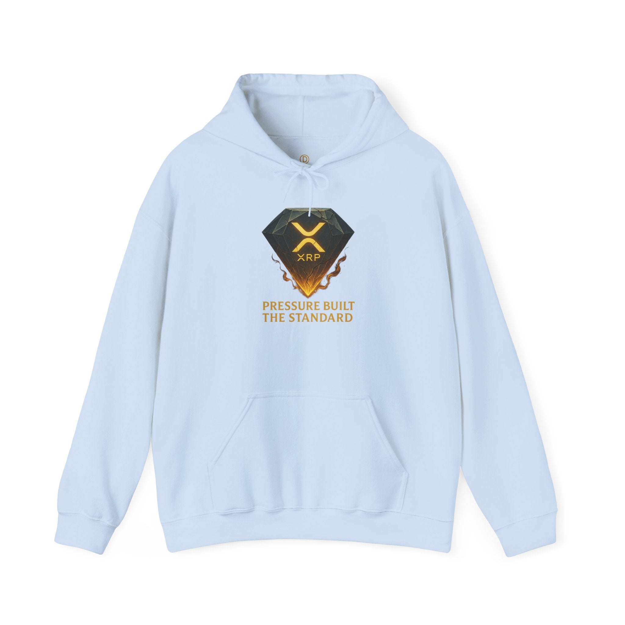 XRP Crypto Hoodie — "Pressure Built The Standard" Logo Pullover