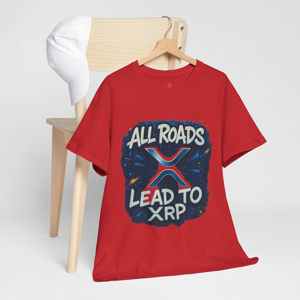 XRP Crypto T-Shirt — "All Roads Lead to XRP" Graphic Tee