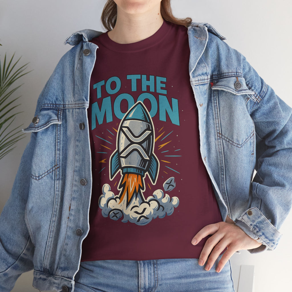 To The Moon Rocket T-Shirt — Space Graphic Tee for Crypto & Space Enthusiasts