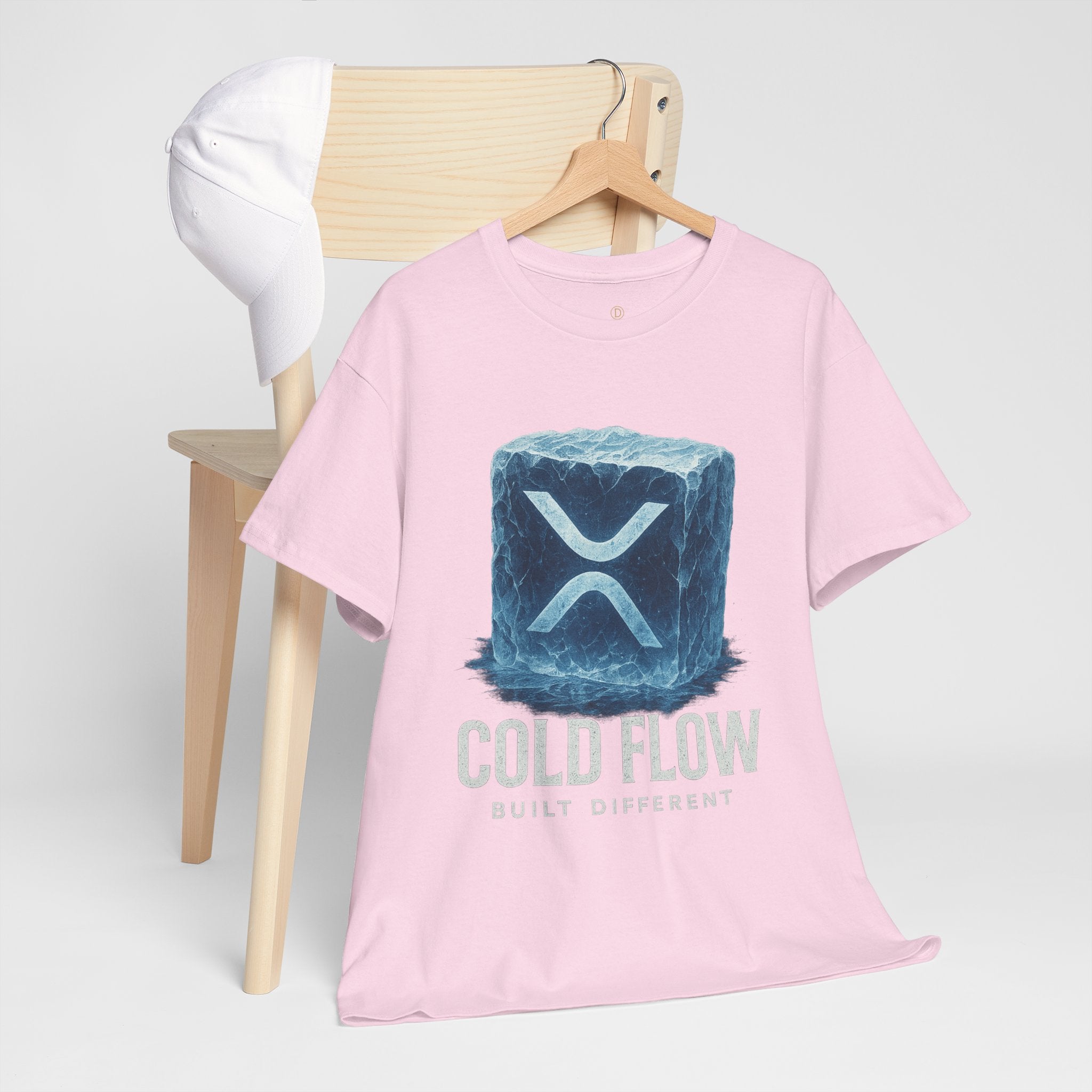 Cold Flow Ripple Logo T‑Shirt — 'Cold Flow: Built Different' Ice Cube Design