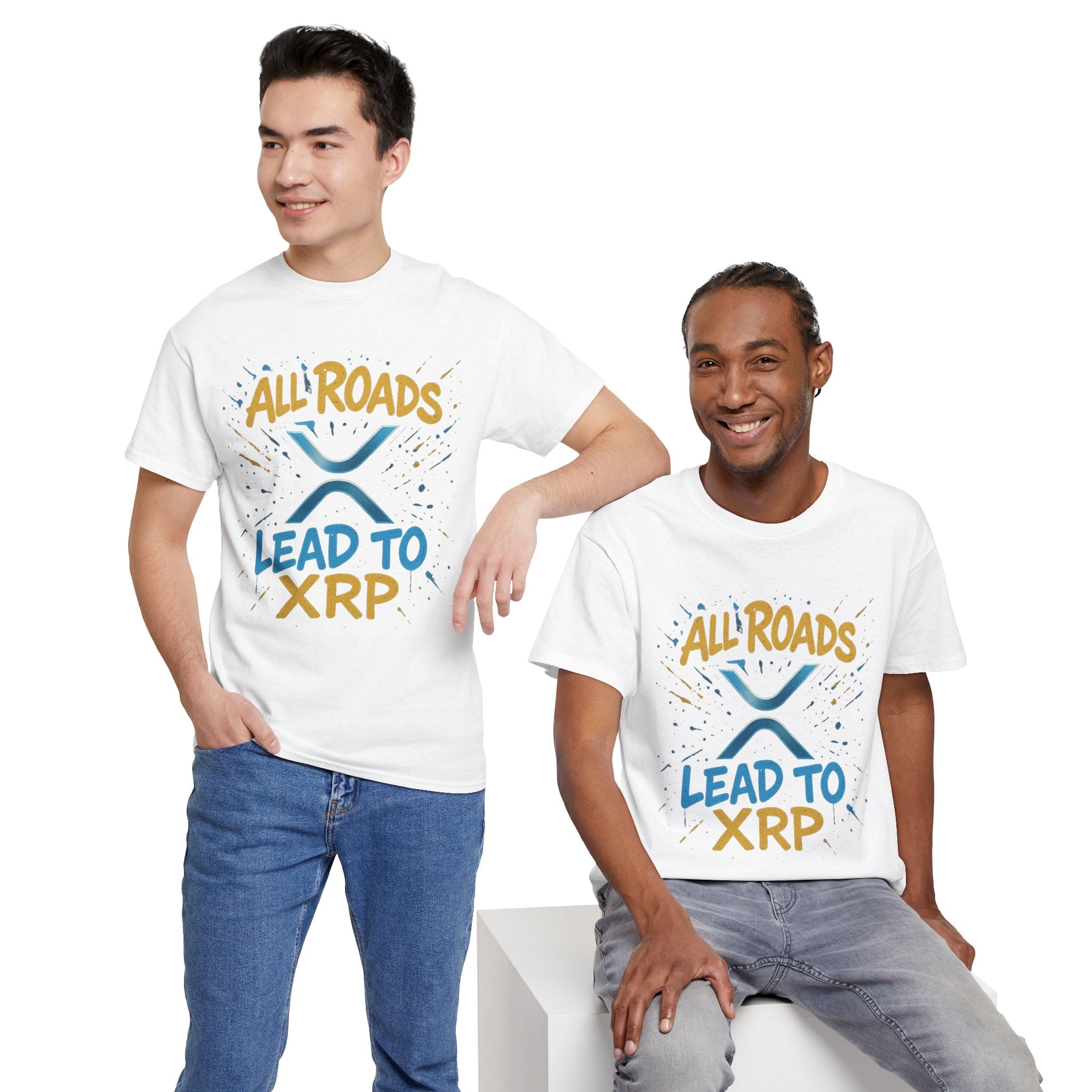 XRP Crypto Tee — "All Roads Lead to XRP" Casual Cryptocurrency Shirt