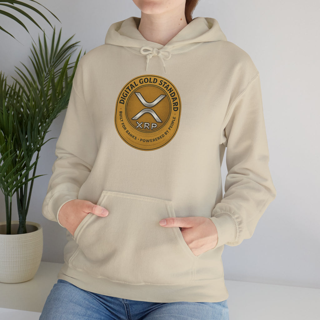 Crypto Coin Logo Hoodie — Digital Gold Standard XRP Emblem