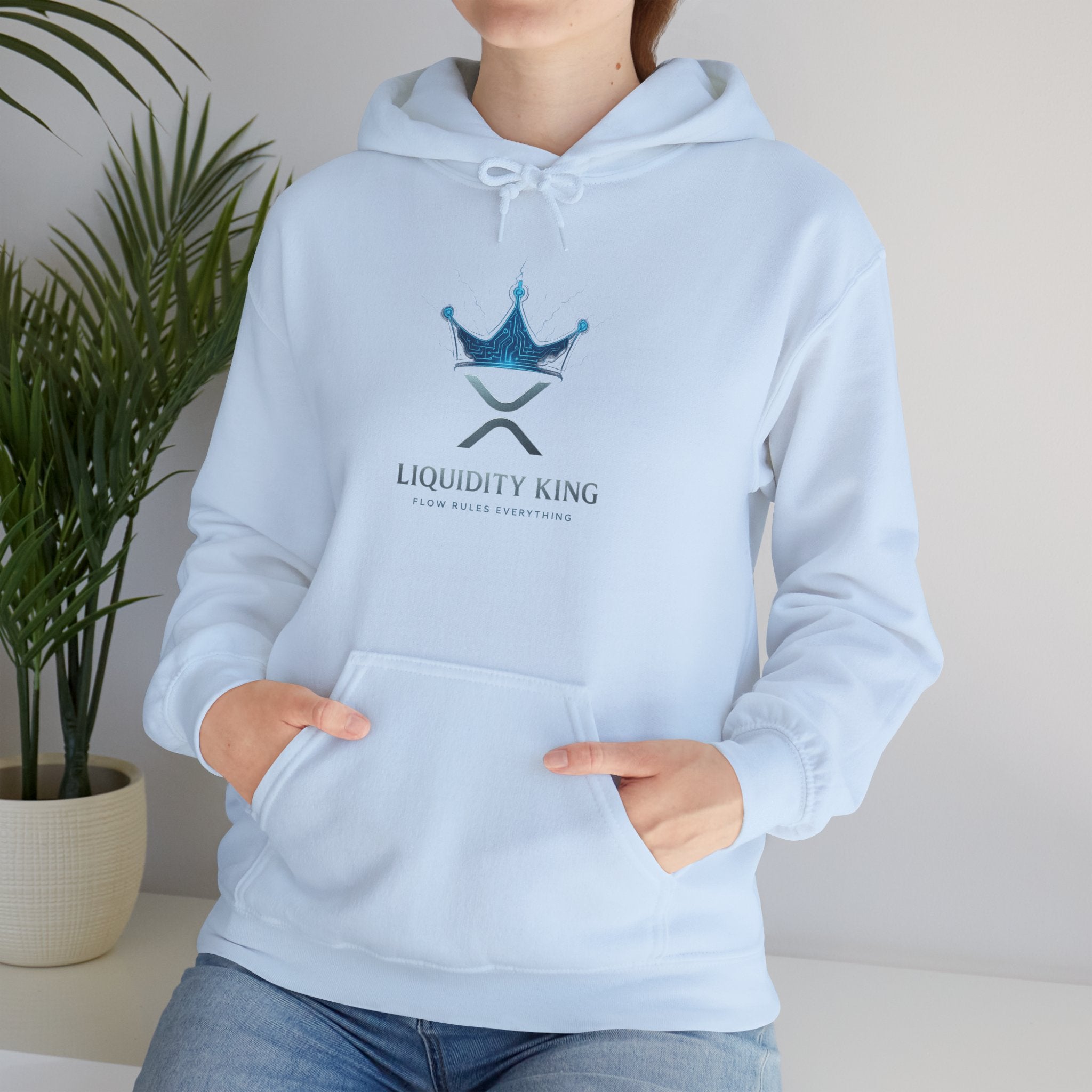 Liquidity King Hoodie — Blue Crown Logo Pullover