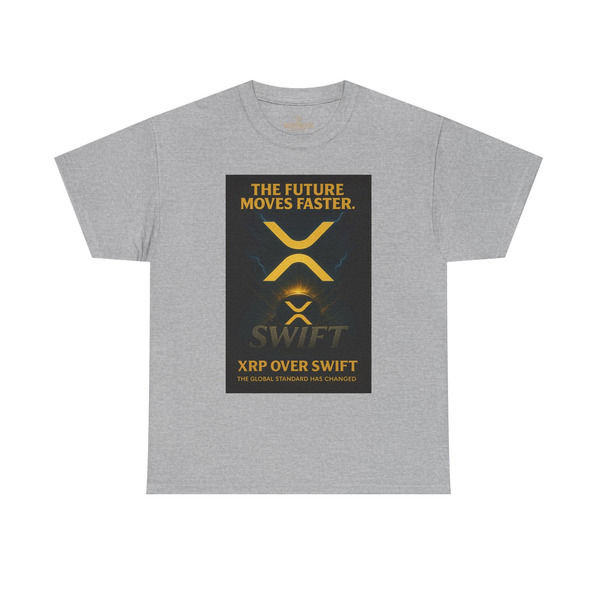XRP Swift Crypto T-Shirt — “The Future Moves Faster” XRP Over Swift Tee