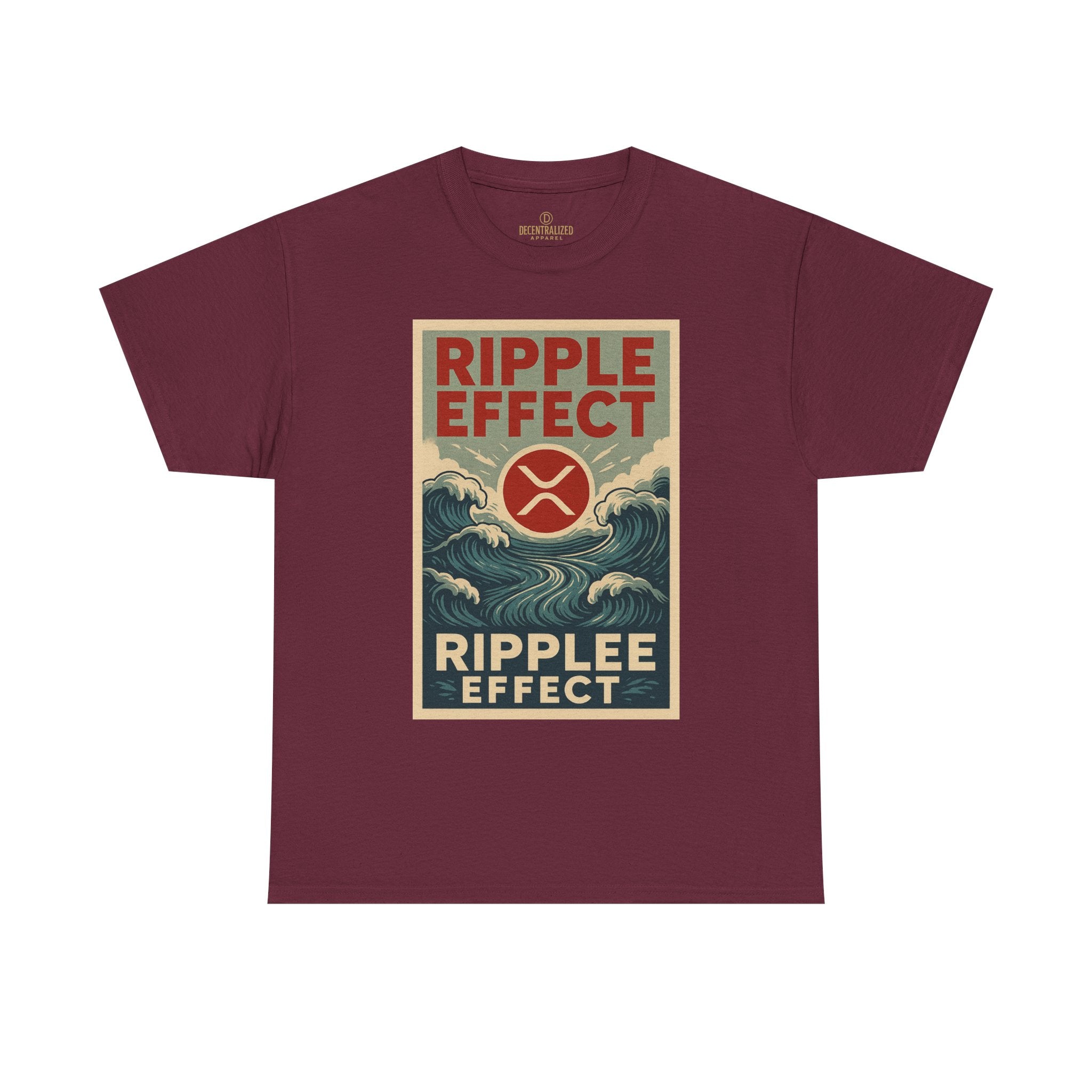 Ripple Effect Tee — Vintage Wave XRP Crypto Graphic T-Shirt