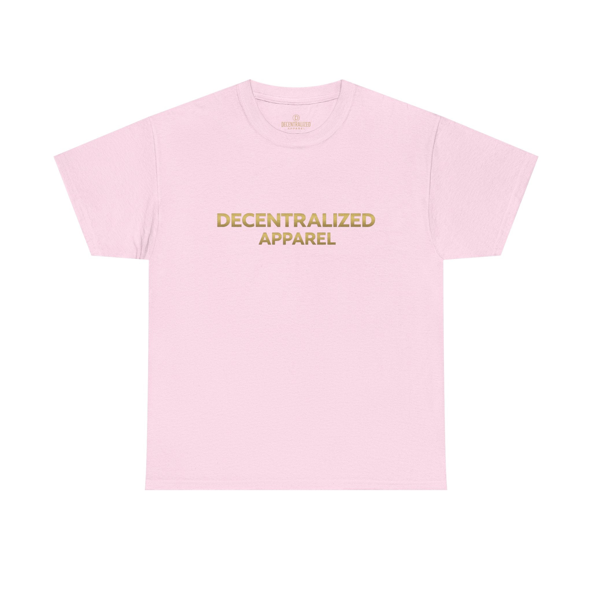 Decentralized Apparel T‑Shirt — Minimal Gold Logo Tee