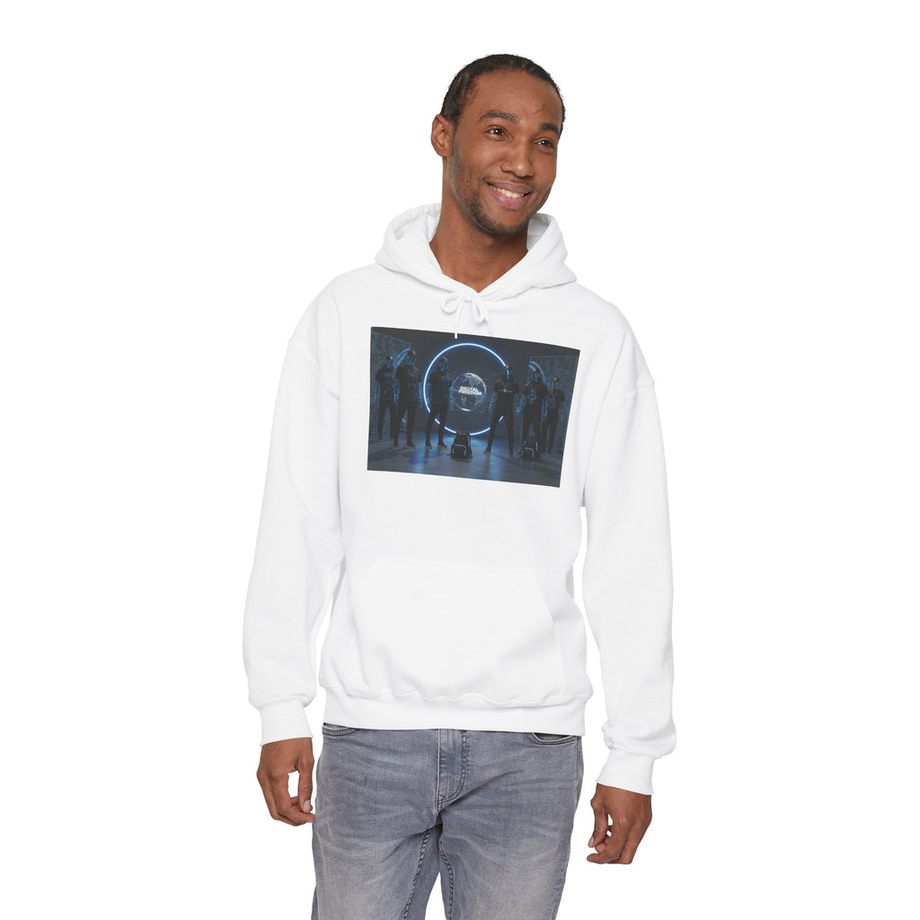 Futuristic Neon Portal Hoodie – Cyberpunk Sci‑Fi Crew Graphic Sweatshirt