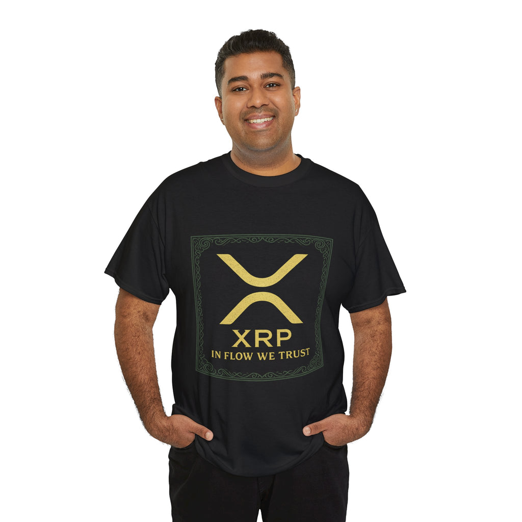 XRP Logo T-Shirt — "In Flow We Trust" Crypto Tee for Ripple Fans