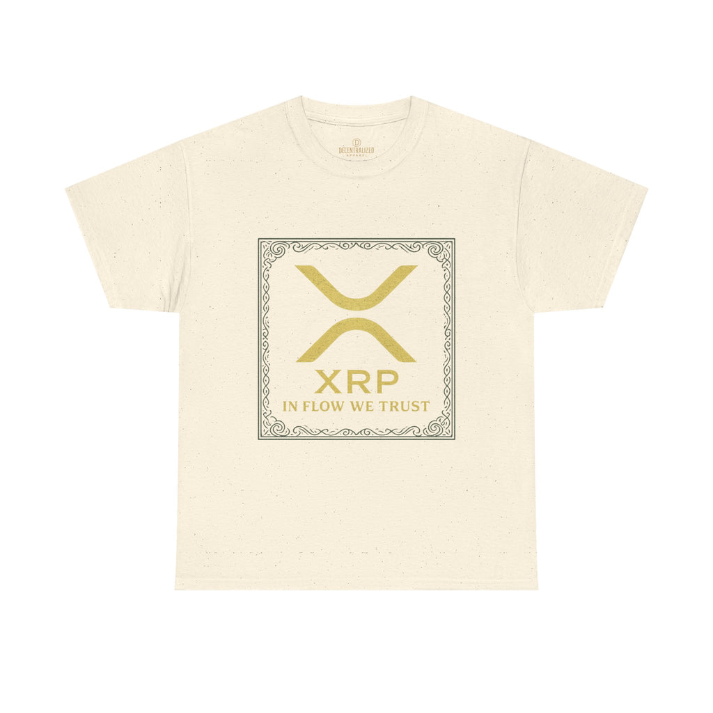 XRP Logo T-Shirt — "In Flow We Trust" Crypto Tee for Ripple Fans