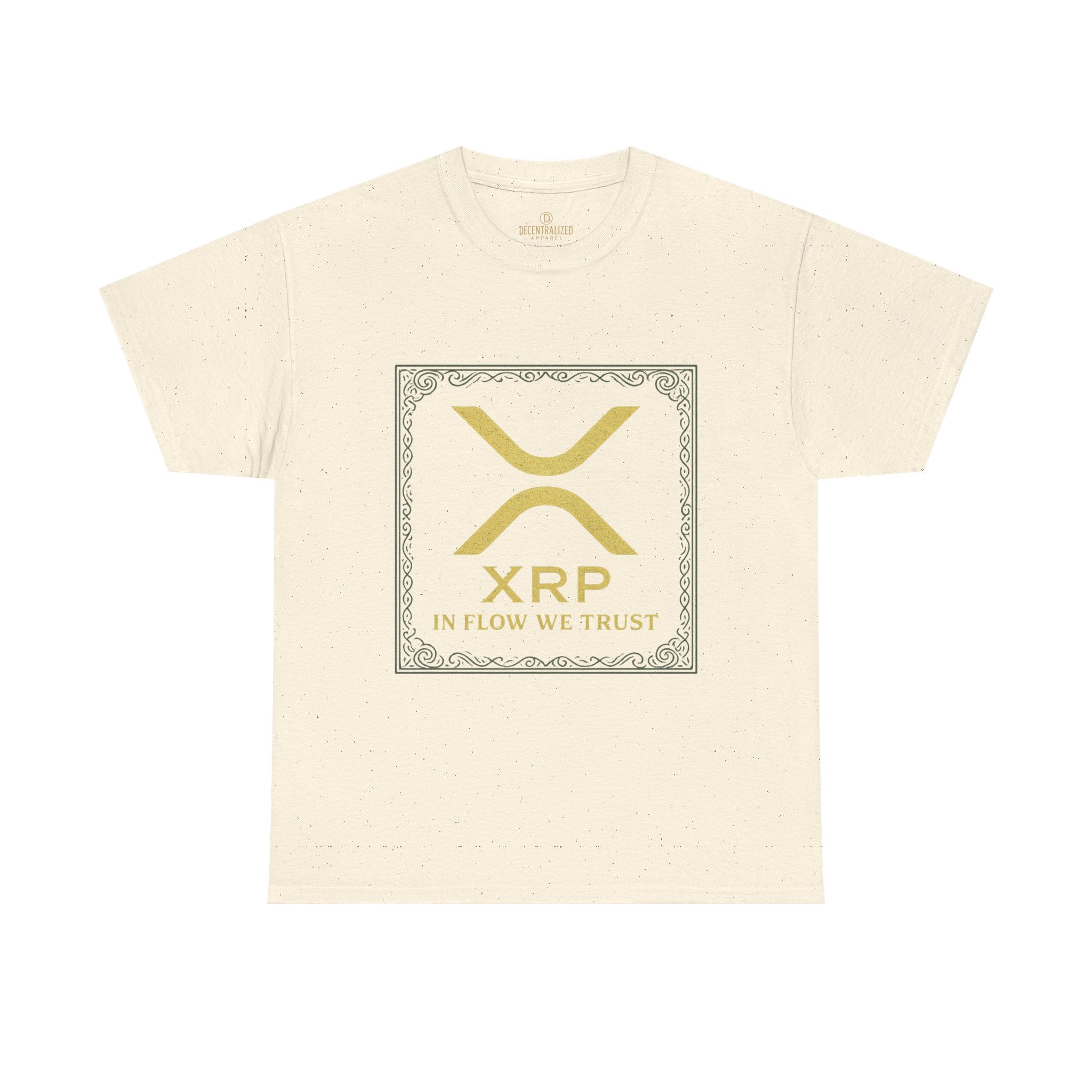 XRP Logo T-Shirt — "In Flow We Trust" Crypto Tee for Ripple Fans