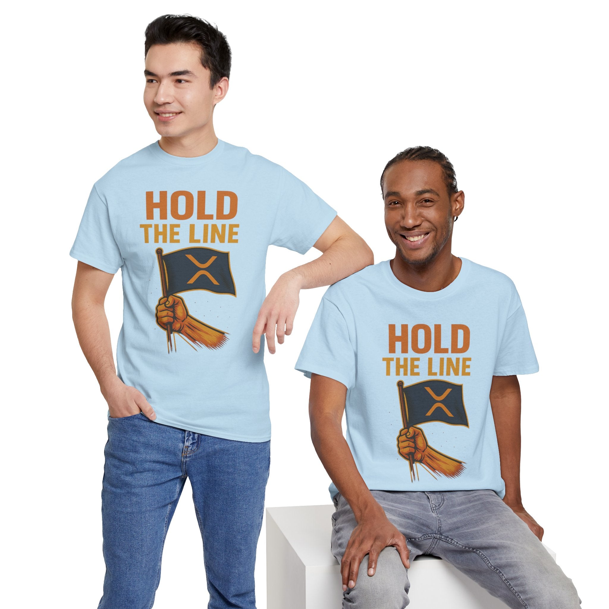 Hold The Line Tee — Bold Flag Graphic Cryptocurrency XRP Shirt