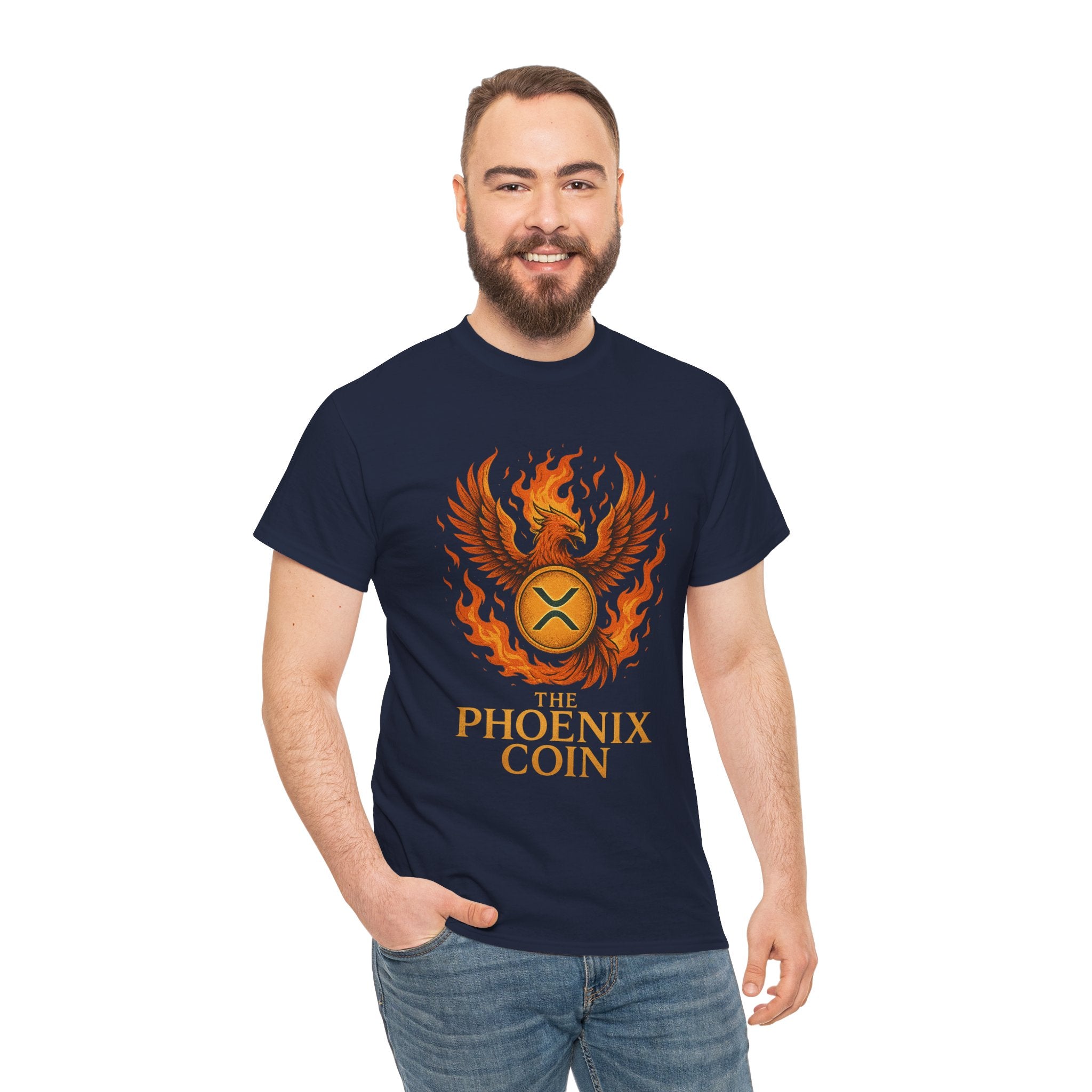 Phoenix Coin T‑Shirt — Fiery Phoenix Crypto Logo Tee