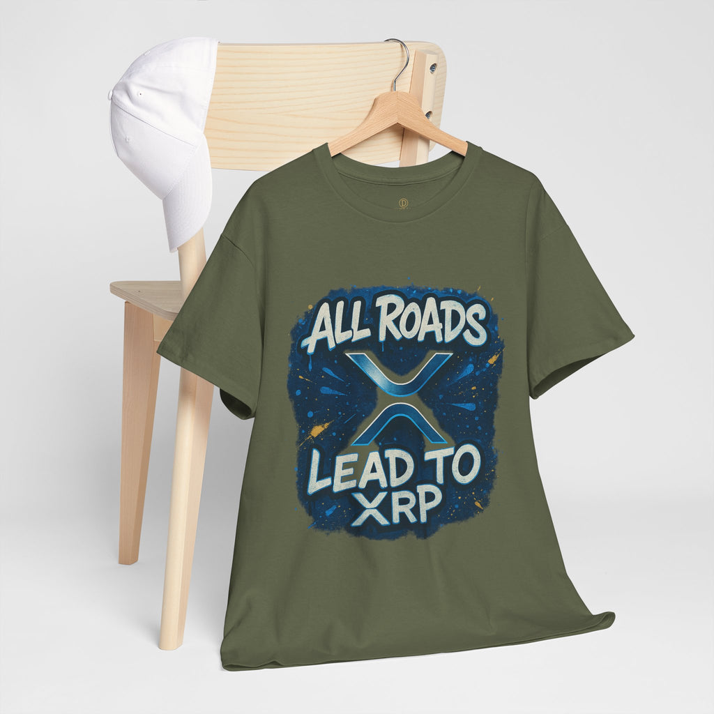 XRP Crypto T-Shirt — "All Roads Lead to XRP" Graphic Tee