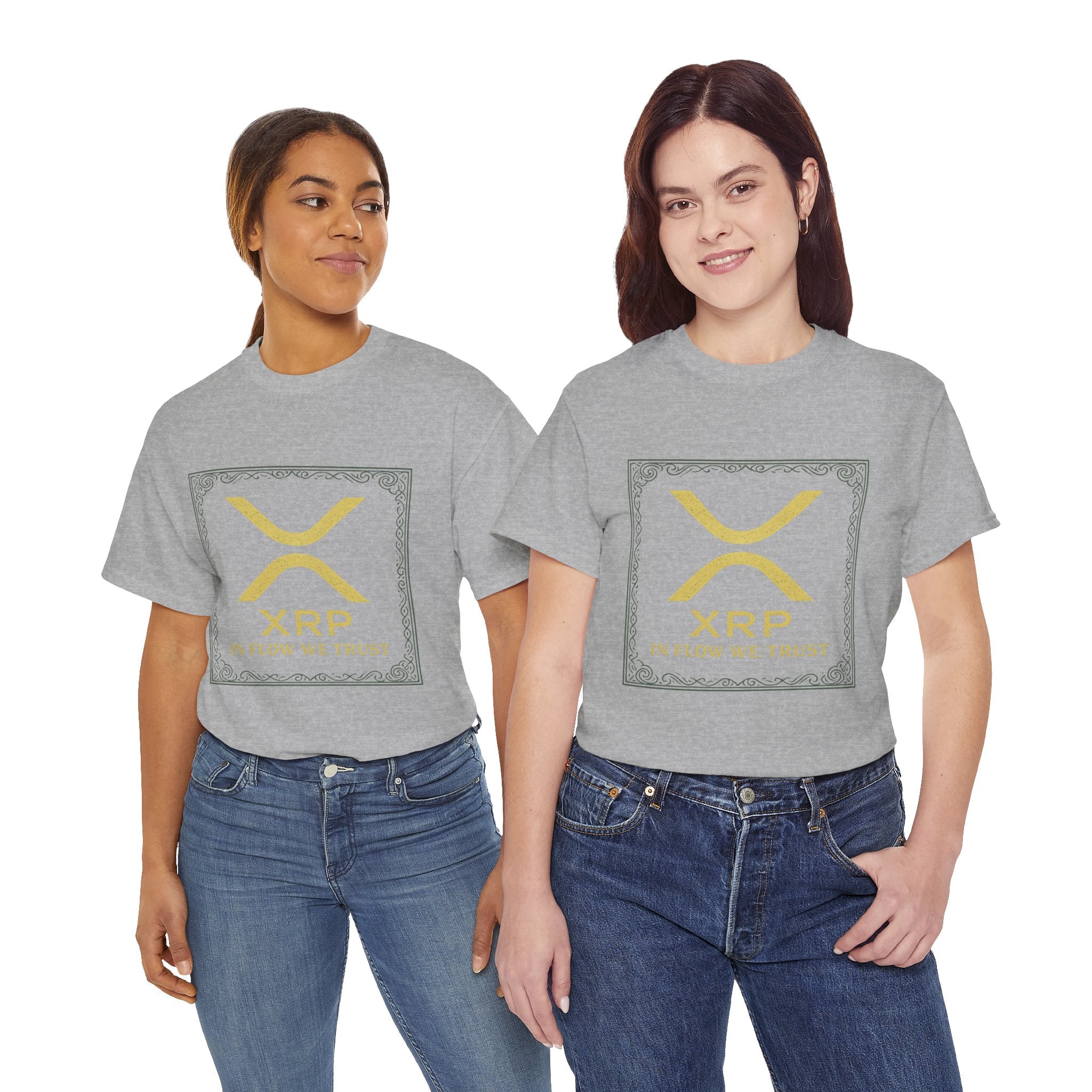 XRP Logo T-Shirt — "In Flow We Trust" Crypto Tee for Ripple Fans