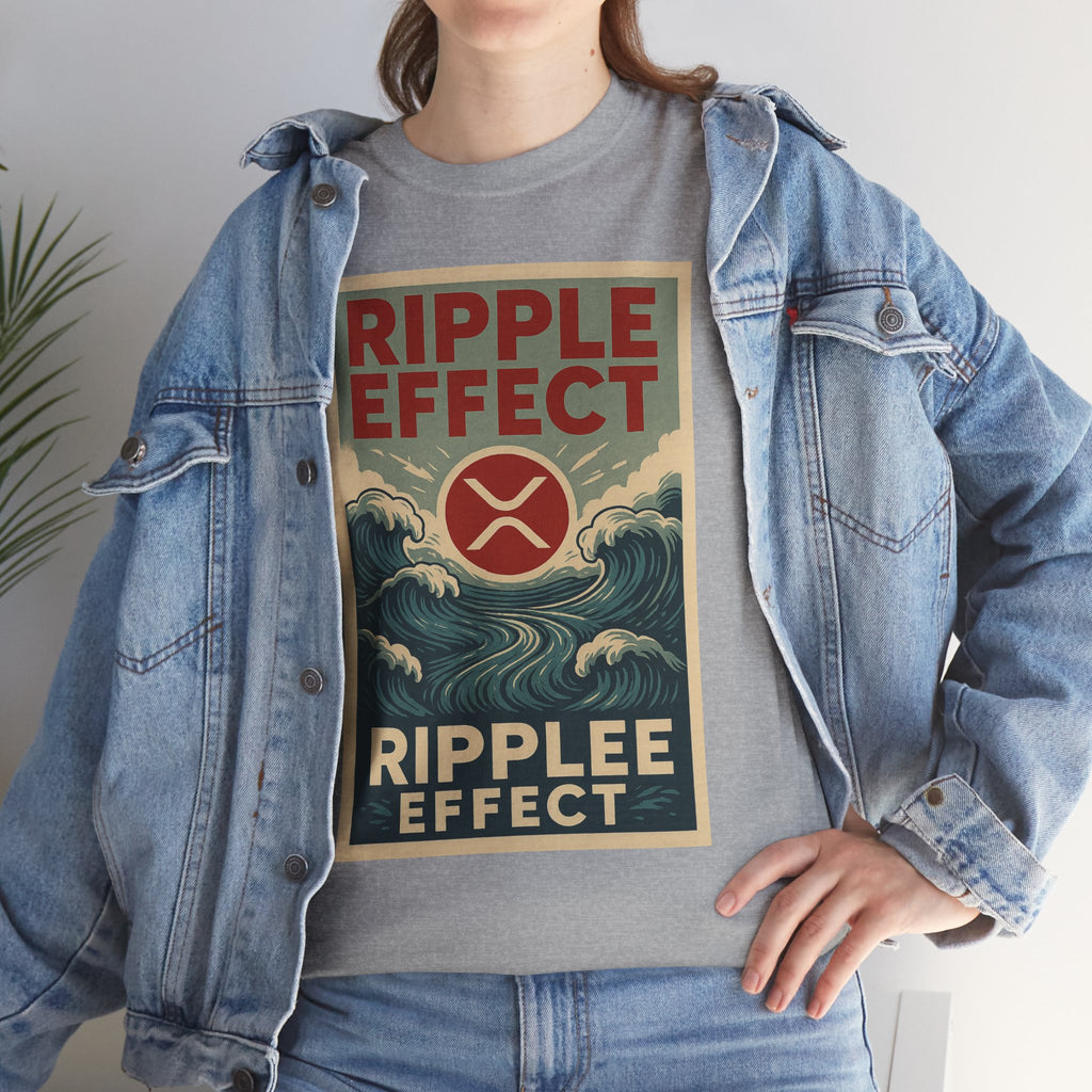 Ripple Effect Tee — Vintage Wave XRP Crypto Graphic T-Shirt