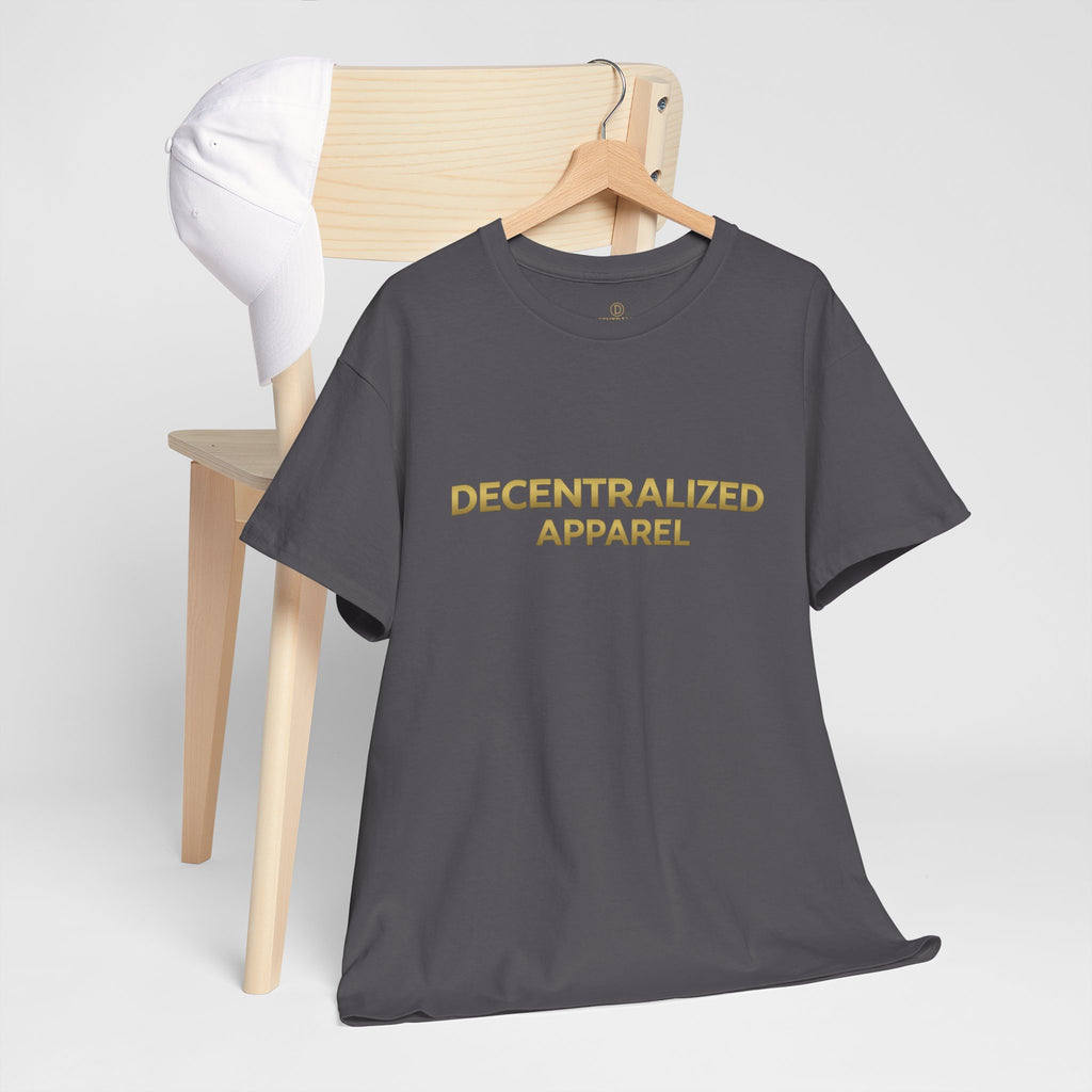 Decentralized Apparel T‑Shirt — Minimal Gold Logo Tee