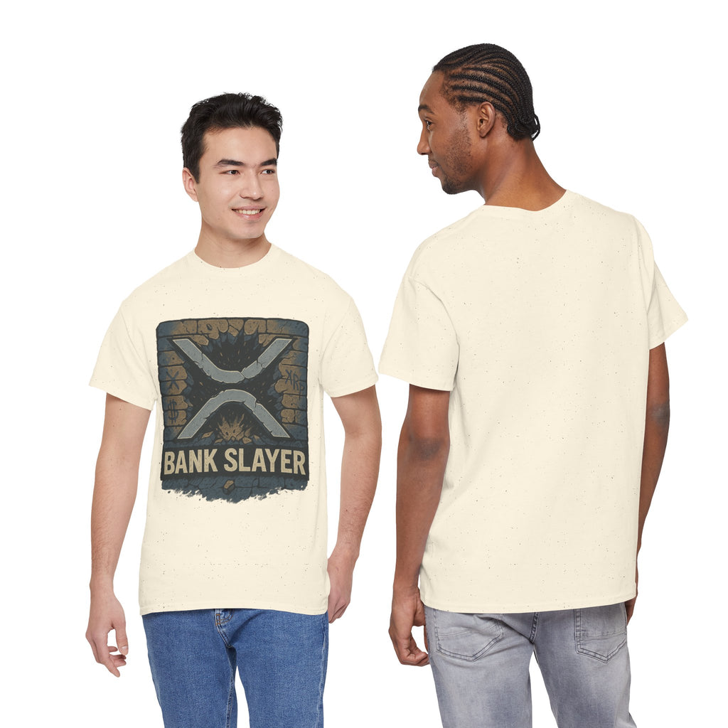 Bank Slayer T‑Shirt — Retro Grunge Crypto XRP Design
