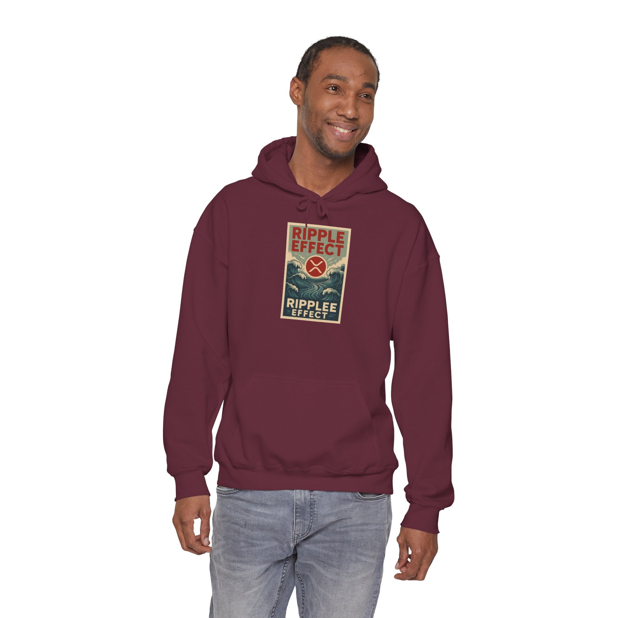 Ripple Effect Hoodie – Vintage Ocean Wave Graphic Hooded Sweatshirt