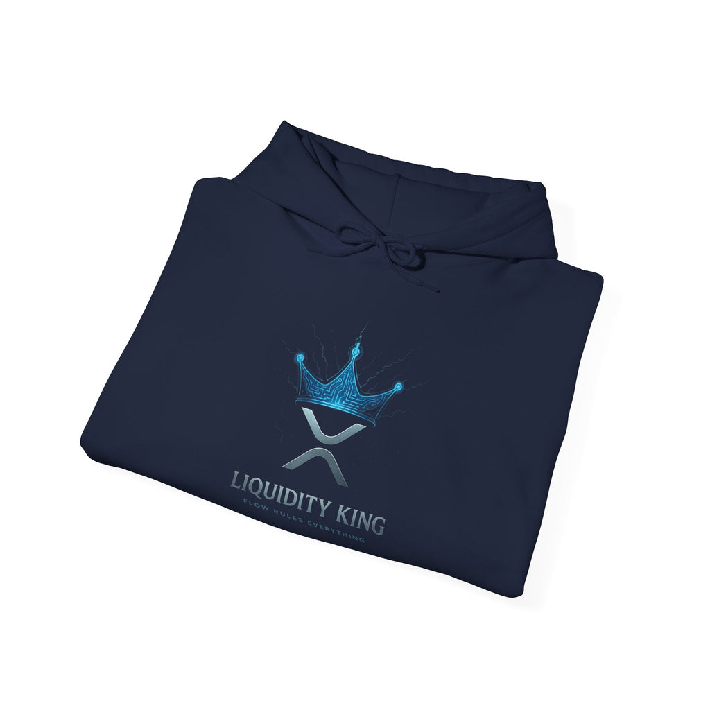 Liquidity King Hoodie — Blue Crown Logo Pullover