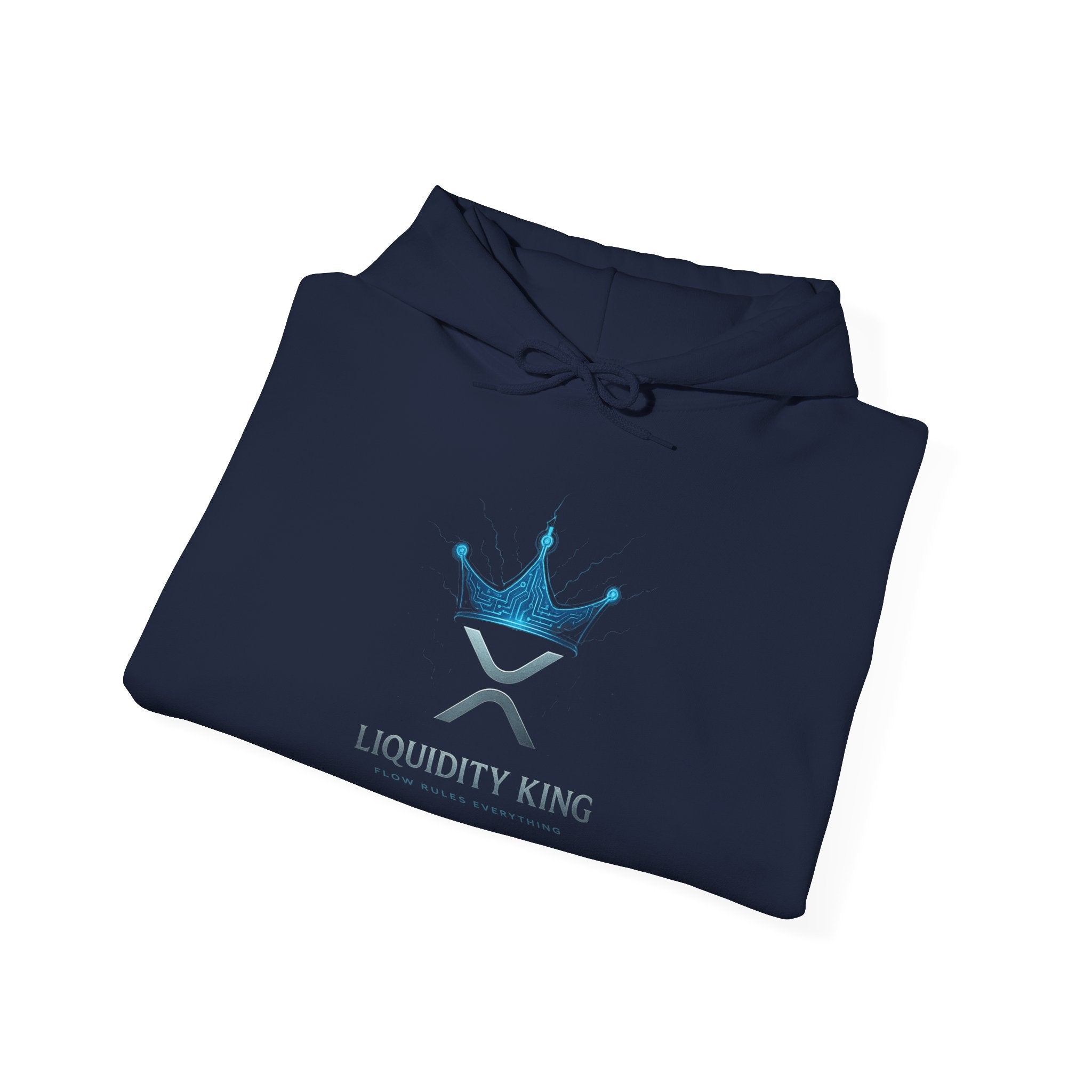 Liquidity King Hoodie — Blue Crown Logo Pullover