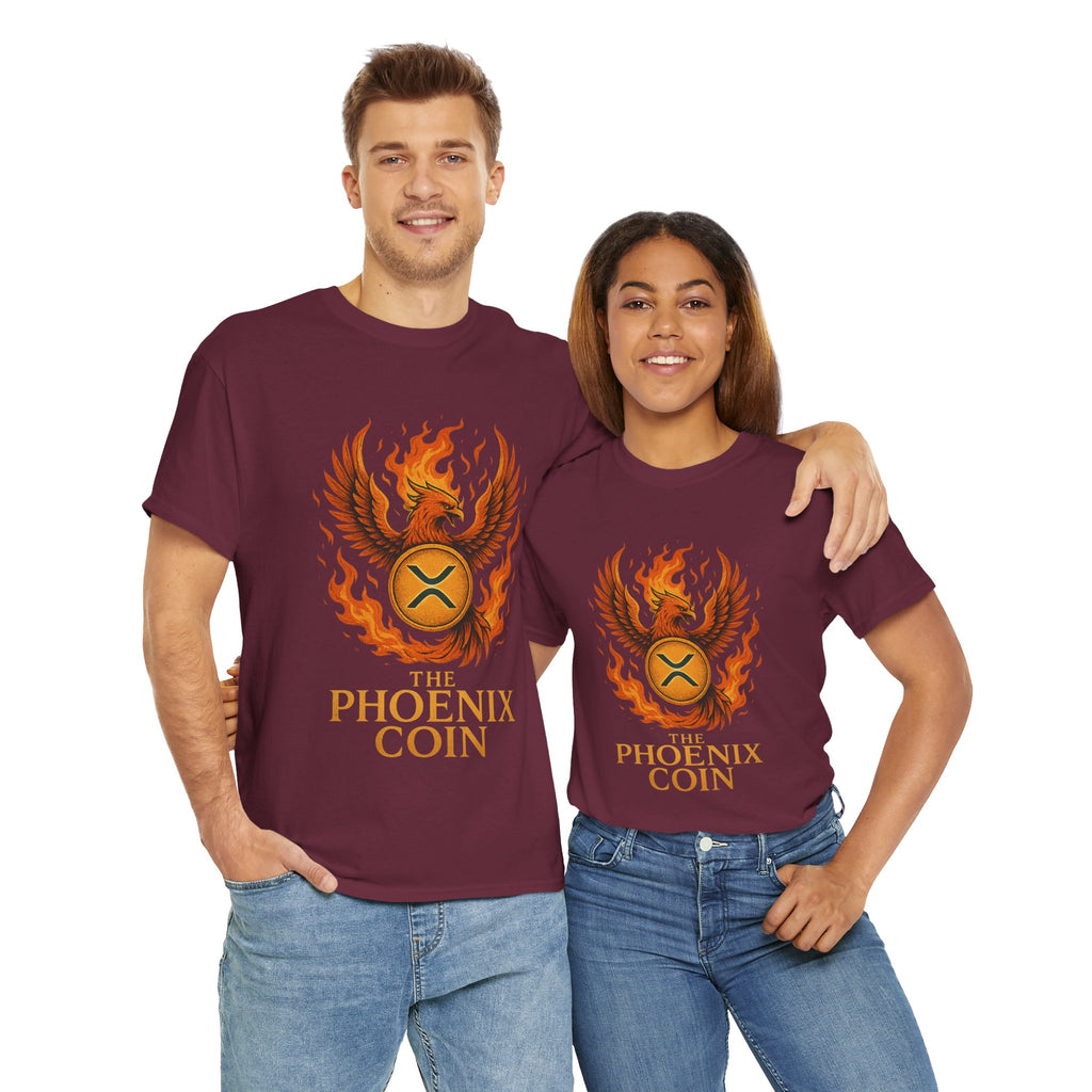 Phoenix Coin T‑Shirt — Fiery Phoenix Crypto Logo Tee