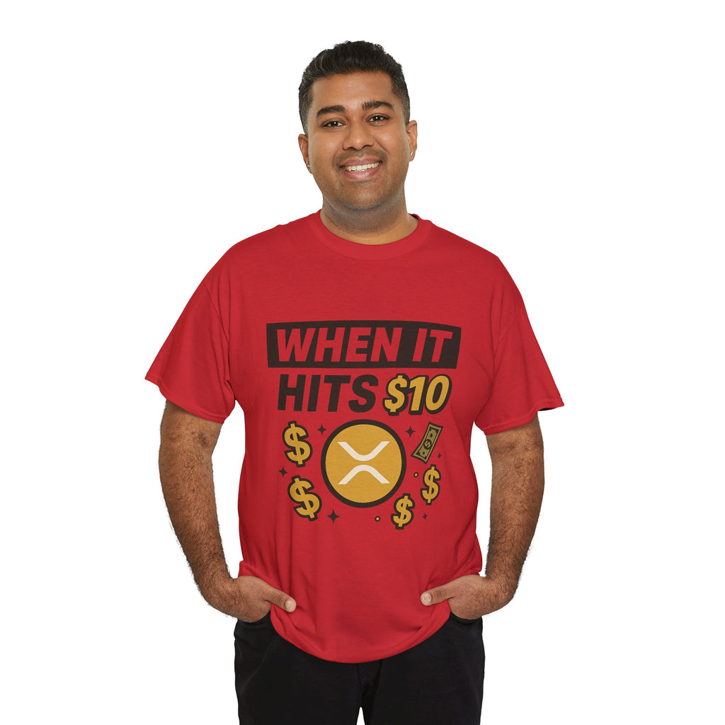 Crypto Tee - "When It Hits 10" Ripple XRP Meme Shirt