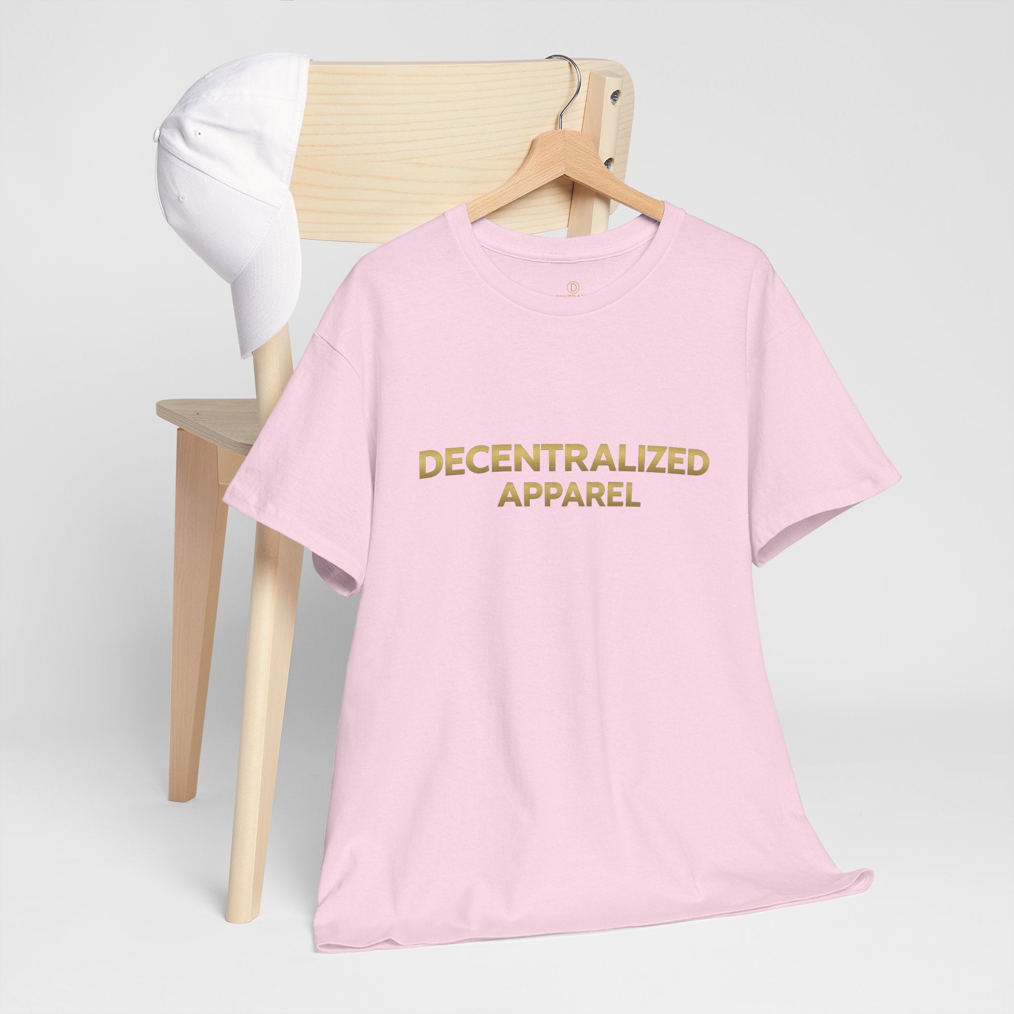 Decentralized Apparel T‑Shirt — Minimal Gold Logo Tee