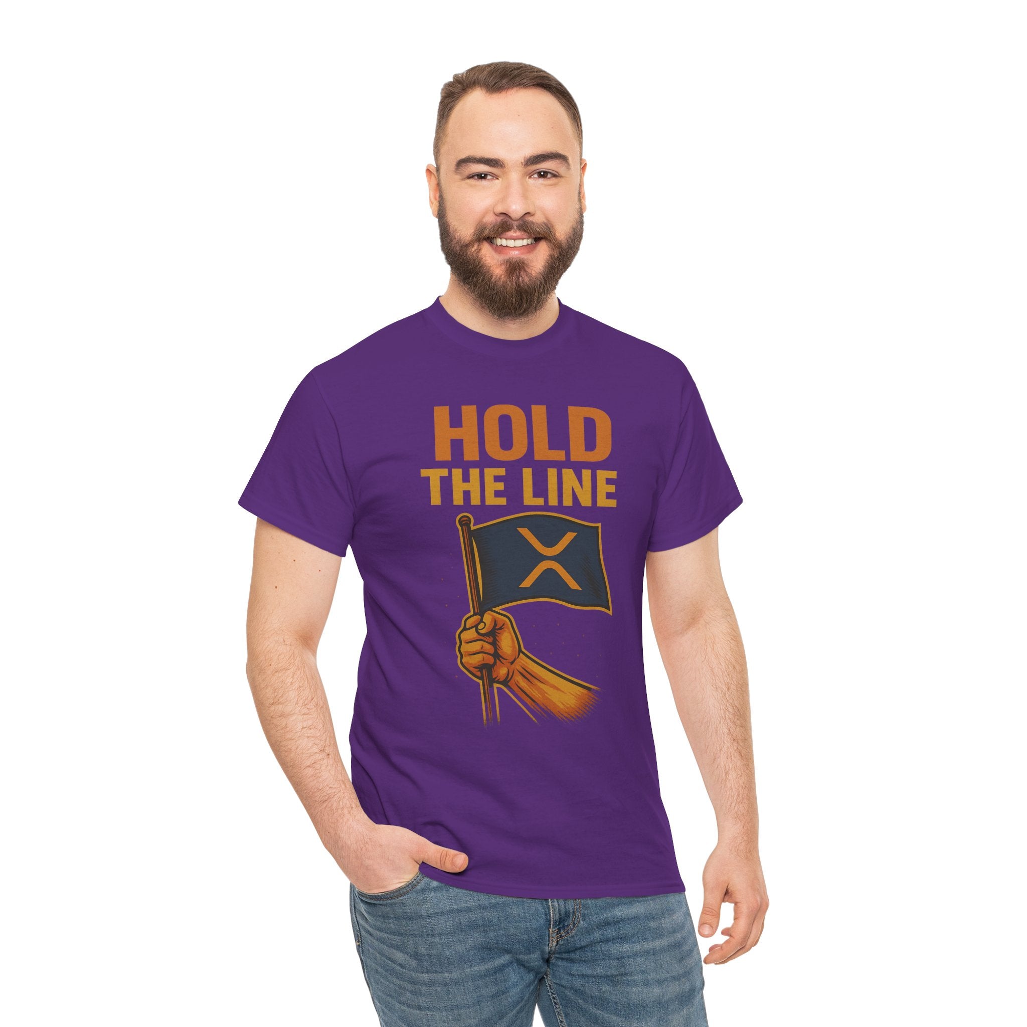 Hold The Line Tee — Bold Flag Graphic Cryptocurrency XRP Shirt