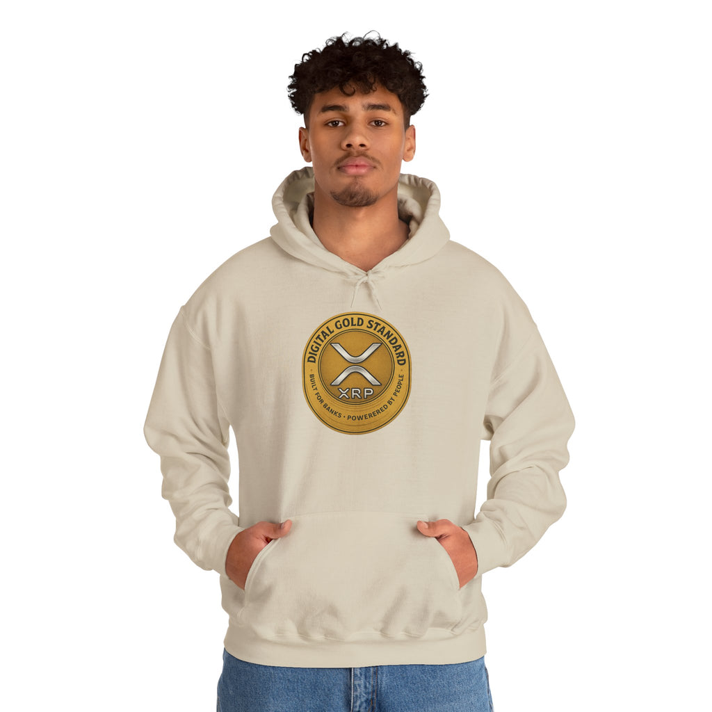 Crypto Coin Logo Hoodie — Digital Gold Standard XRP Emblem