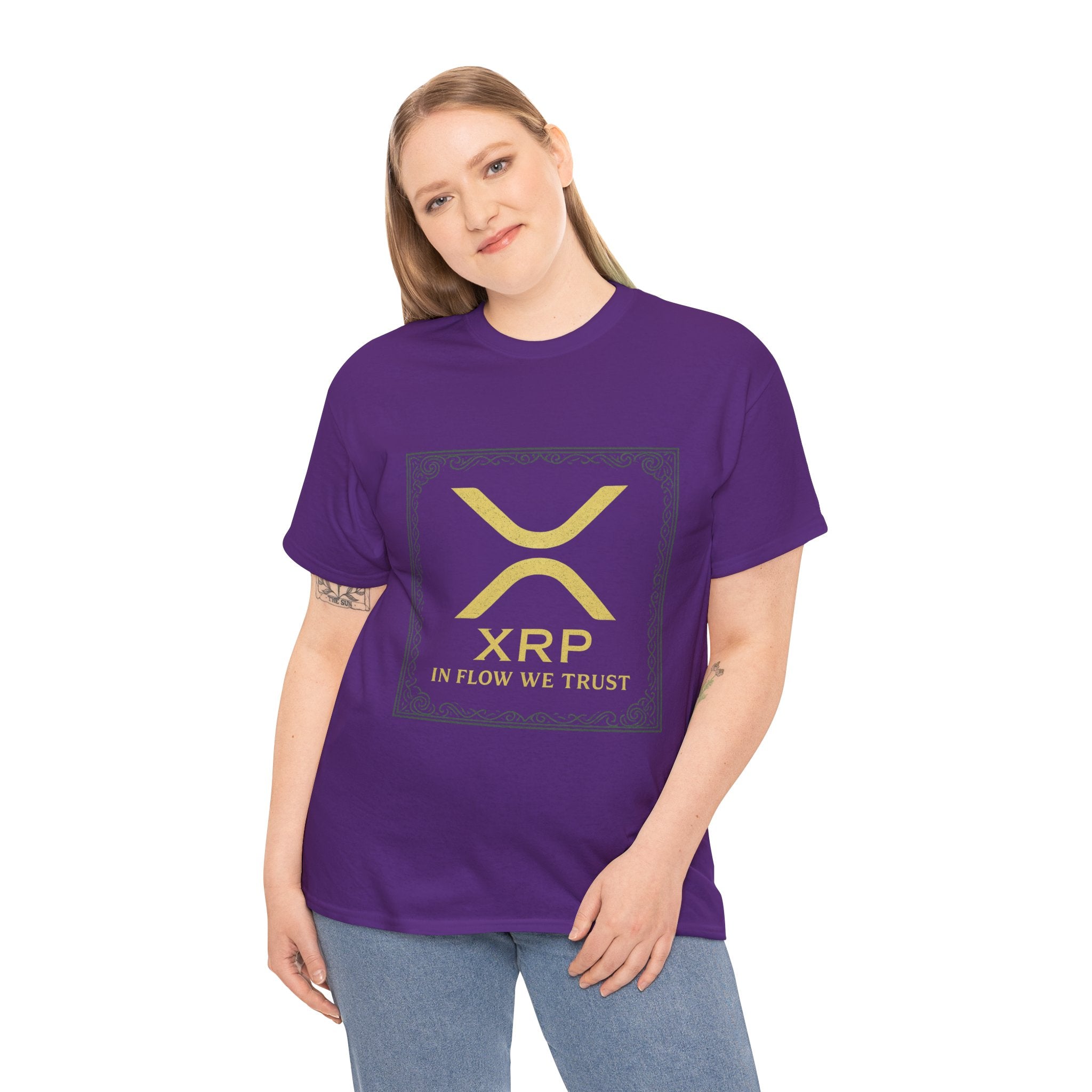 XRP Logo T-Shirt — "In Flow We Trust" Crypto Tee for Ripple Fans