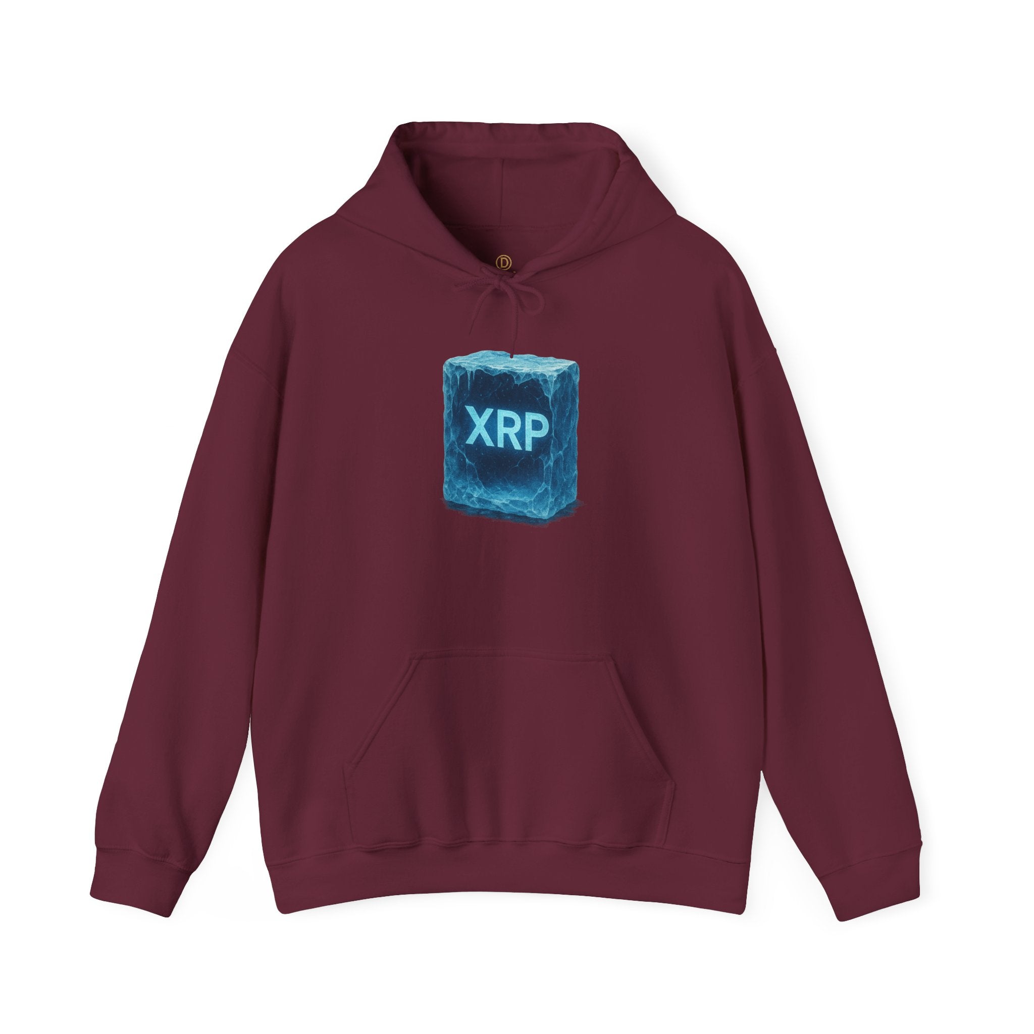 XRP Frozen Cube Hoodie — Crypto Ice Block Sweater for XRP Fans